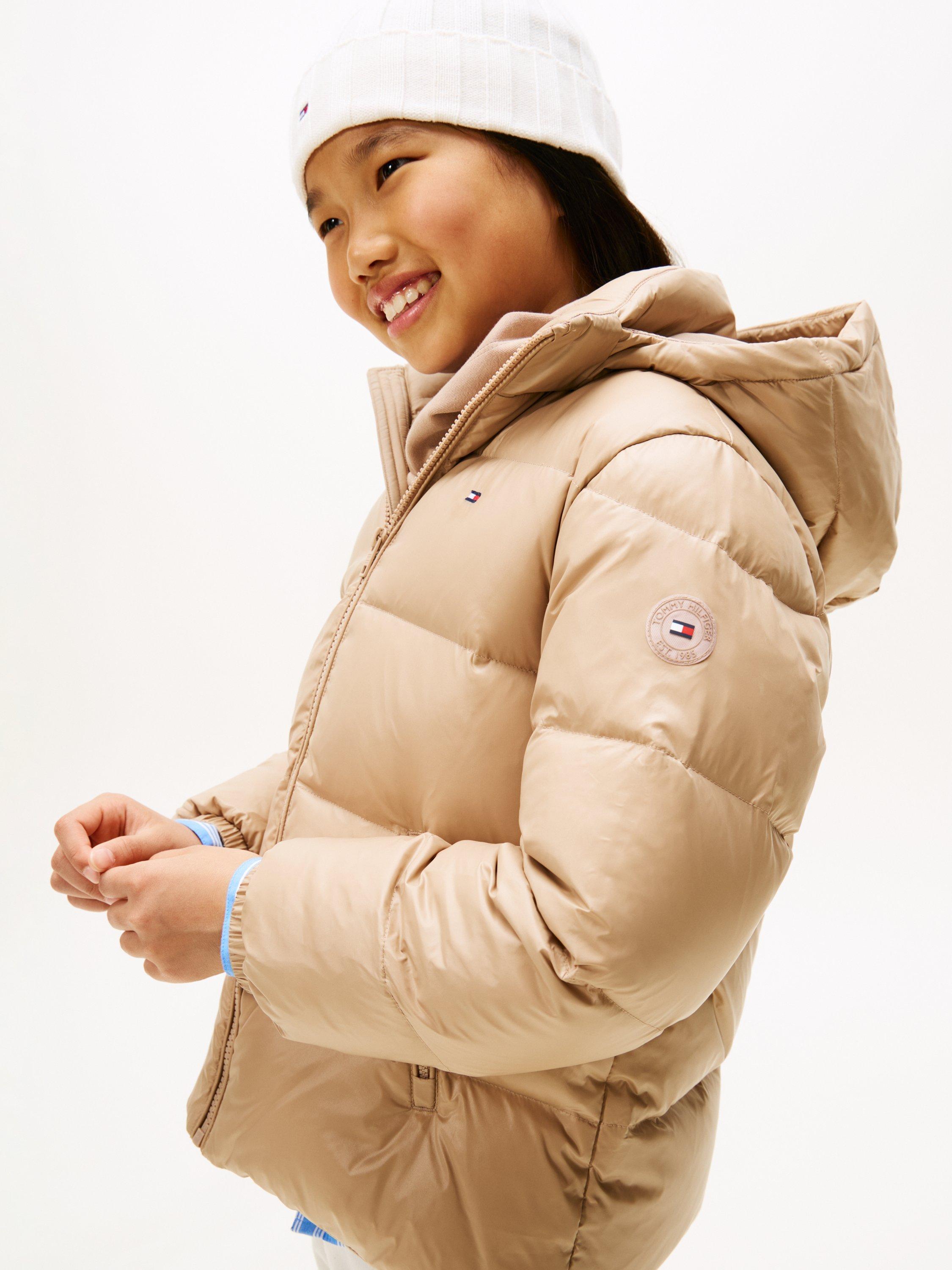 Product image 4 of 5, which shows Tommy Hilfiger Kids' Essential Down Puffer Jacket, Malted Milk, 10 years