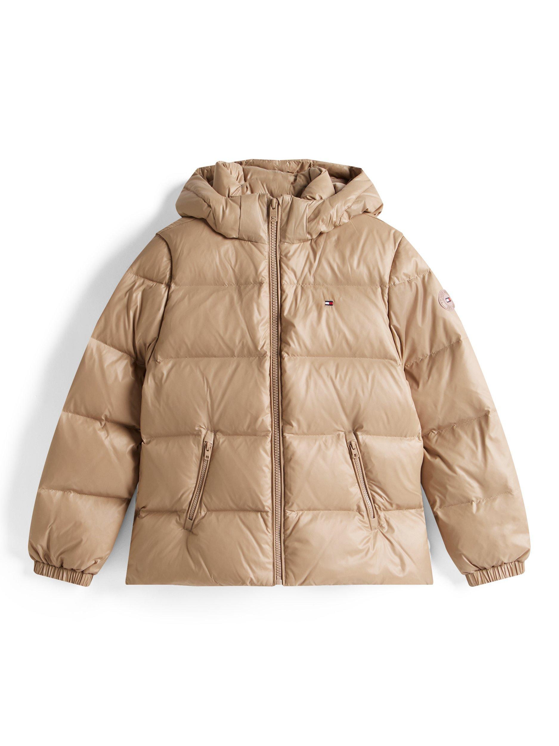 Product image 5 of 5, which shows Tommy Hilfiger Kids' Essential Down Puffer Jacket, Malted Milk, 10 years