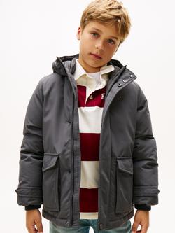 Tommy Hilfiger Kids' Hooded Parka Jacket, Washed Black
