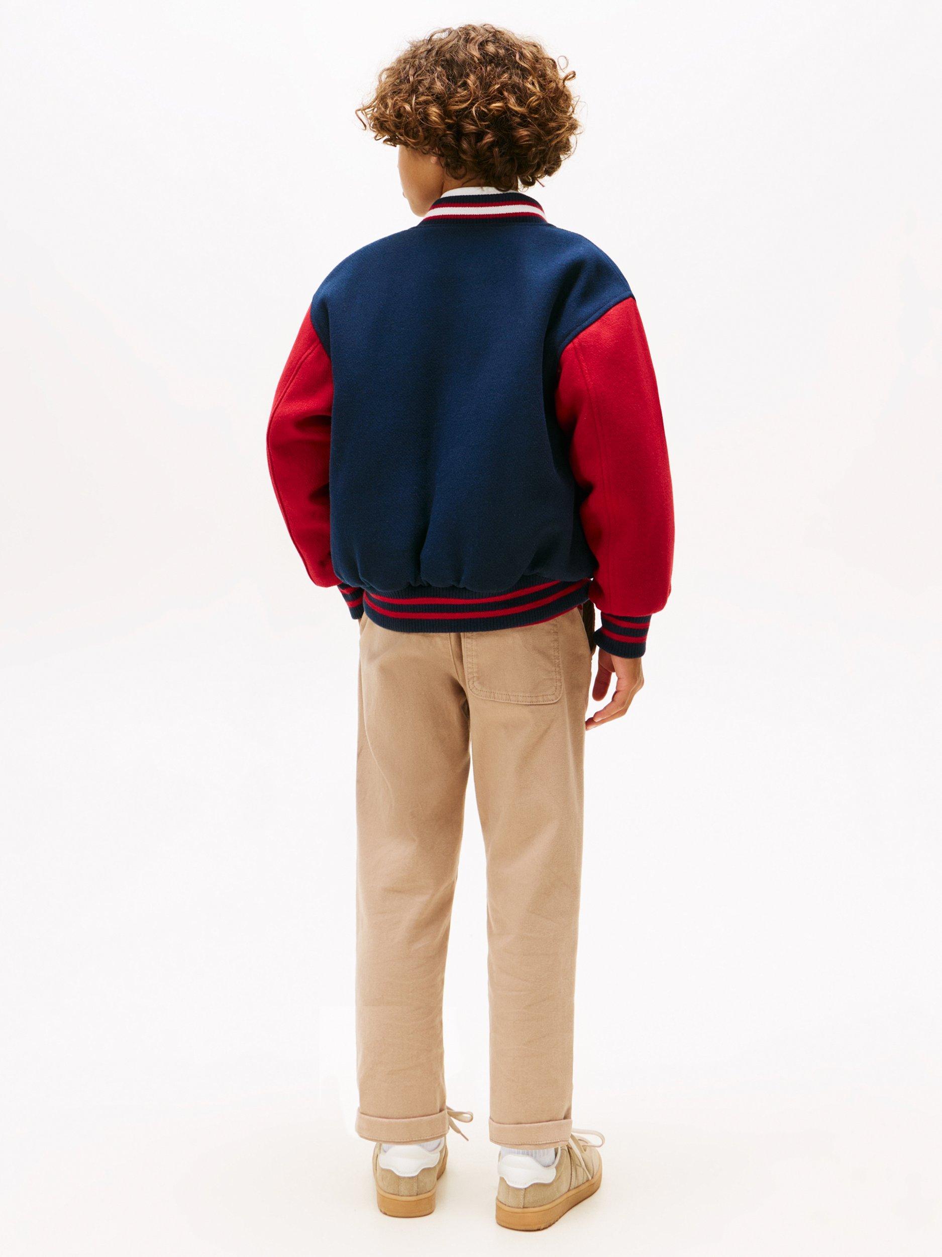 Product image 2 of 4, which shows Tommy Hilfiger Kids' Reversible Relaxed Bomber Jacket, Dark Night Navy, 3 years