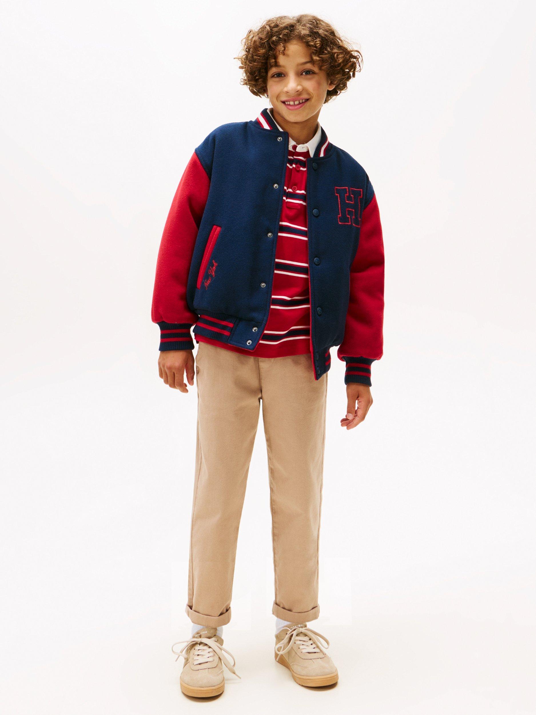 Product image 3 of 4, which shows Tommy Hilfiger Kids' Reversible Relaxed Bomber Jacket, Dark Night Navy, 3 years