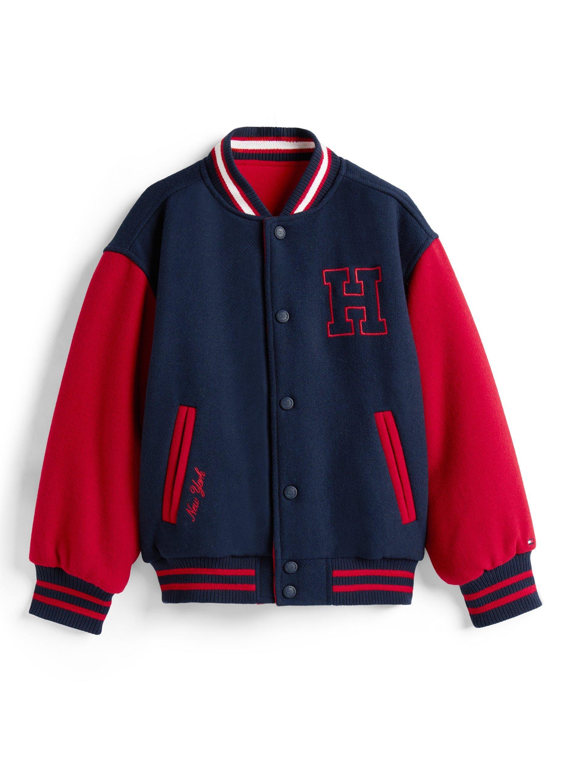 Product image 4 of 4, which shows Tommy Hilfiger Kids' Reversible Relaxed Bomber Jacket, Dark Night Navy, 3 years