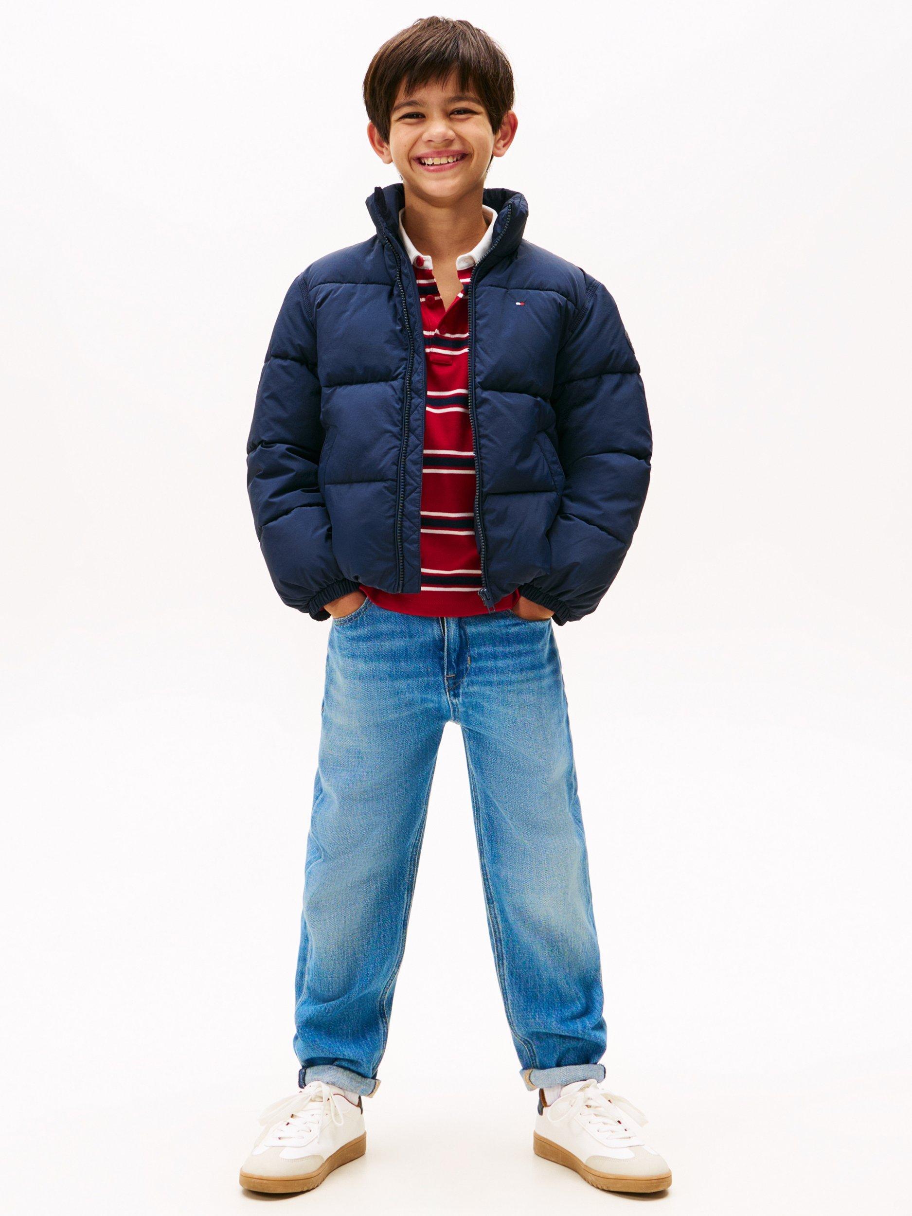 Product image 4 of 8, which shows Tommy Hilfiger Kids' Puffer Jacket, Dark Night Navy, 6 years
