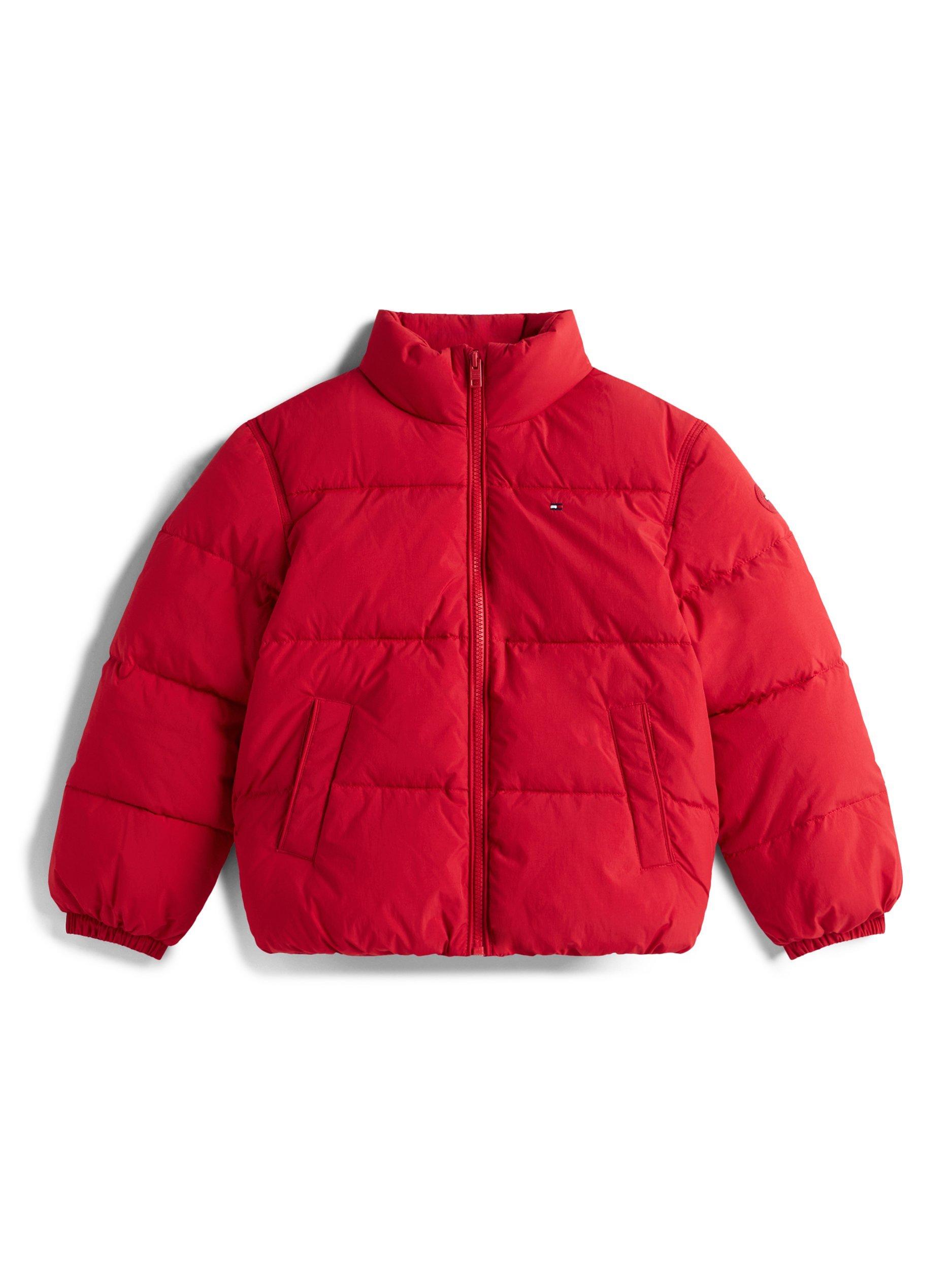 Product image 1 of 7, which shows Tommy Hilfiger Kids' Puffer Jacket, Medium Red, 8 years