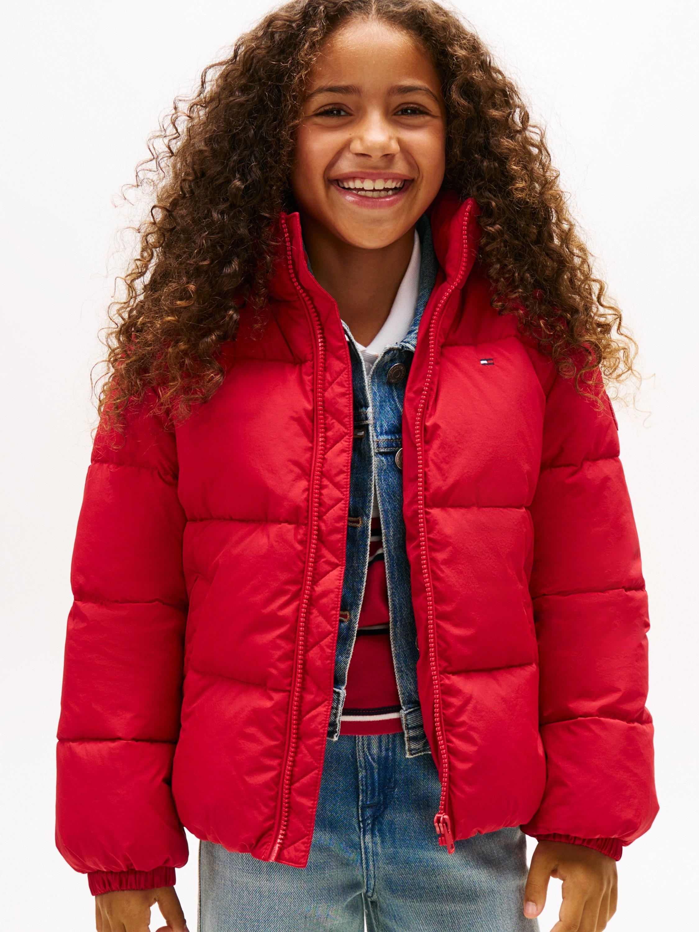 Product image 2 of 7, which shows Tommy Hilfiger Kids' Puffer Jacket, Medium Red, 8 years
