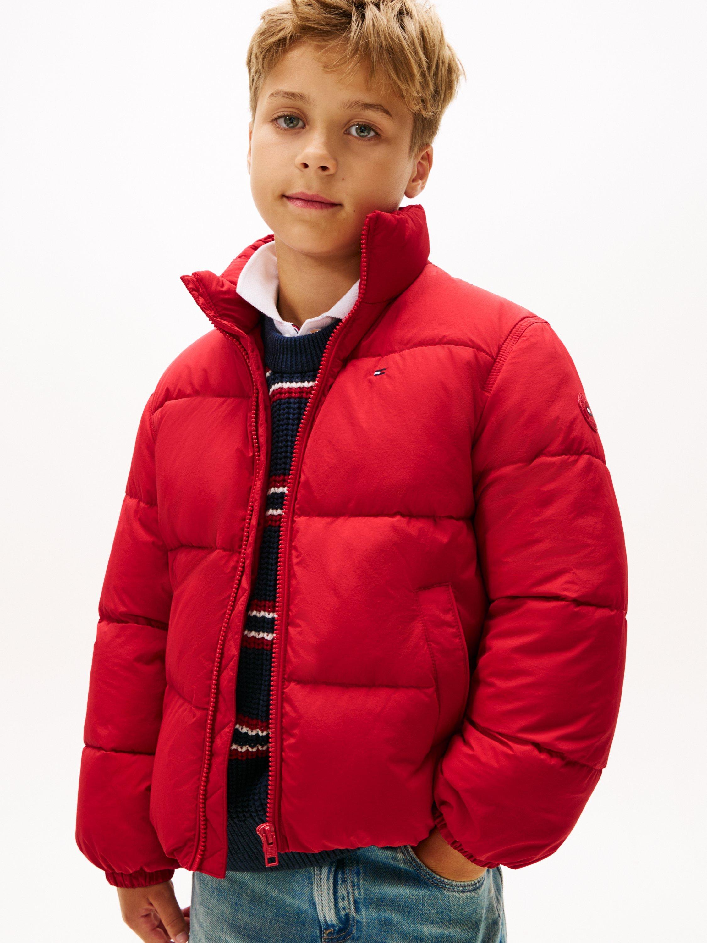 Product image 3 of 7, which shows Tommy Hilfiger Kids' Puffer Jacket, Medium Red, 8 years