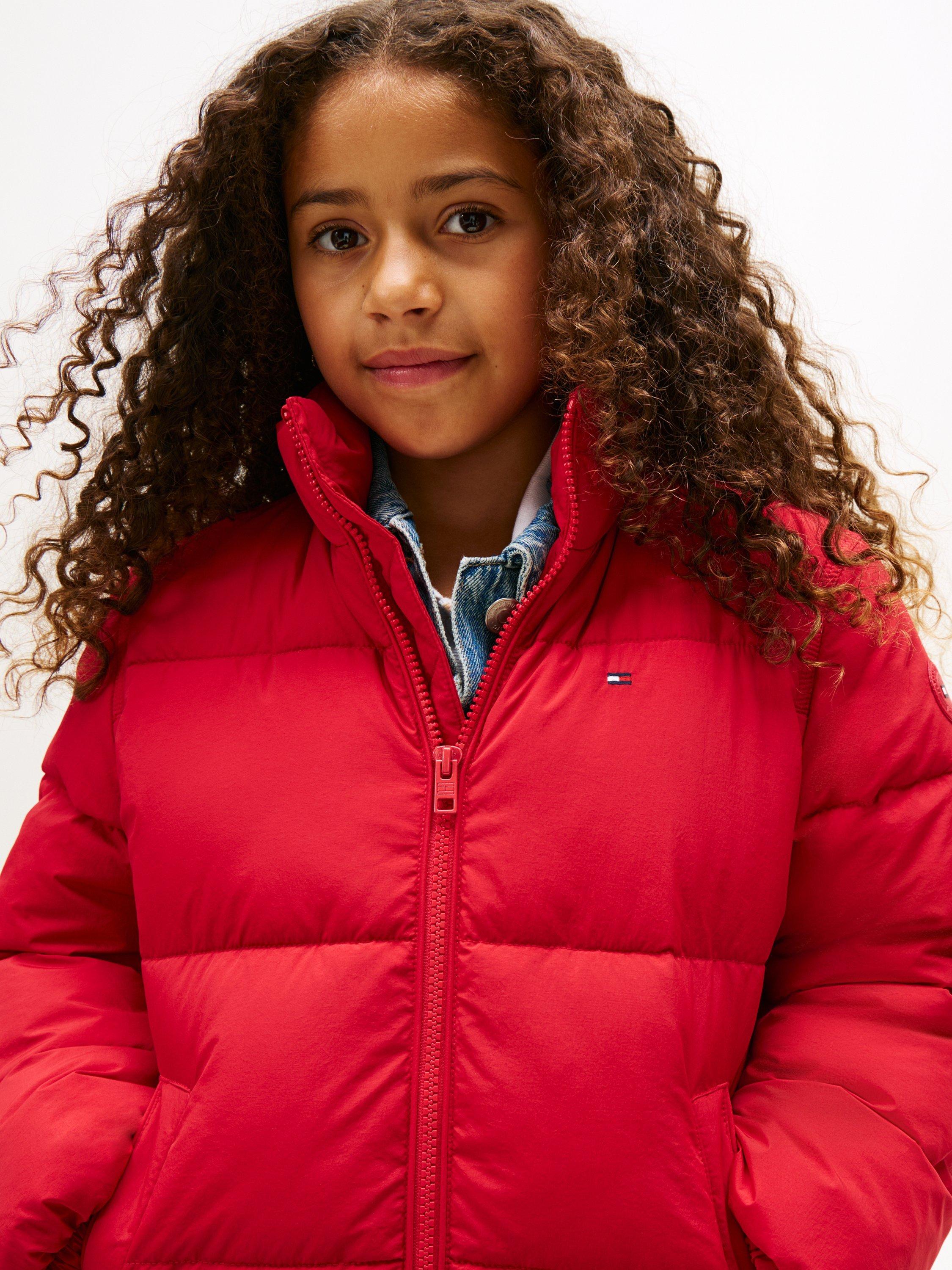 Product image 4 of 7, which shows Tommy Hilfiger Kids' Puffer Jacket, Medium Red, 8 years