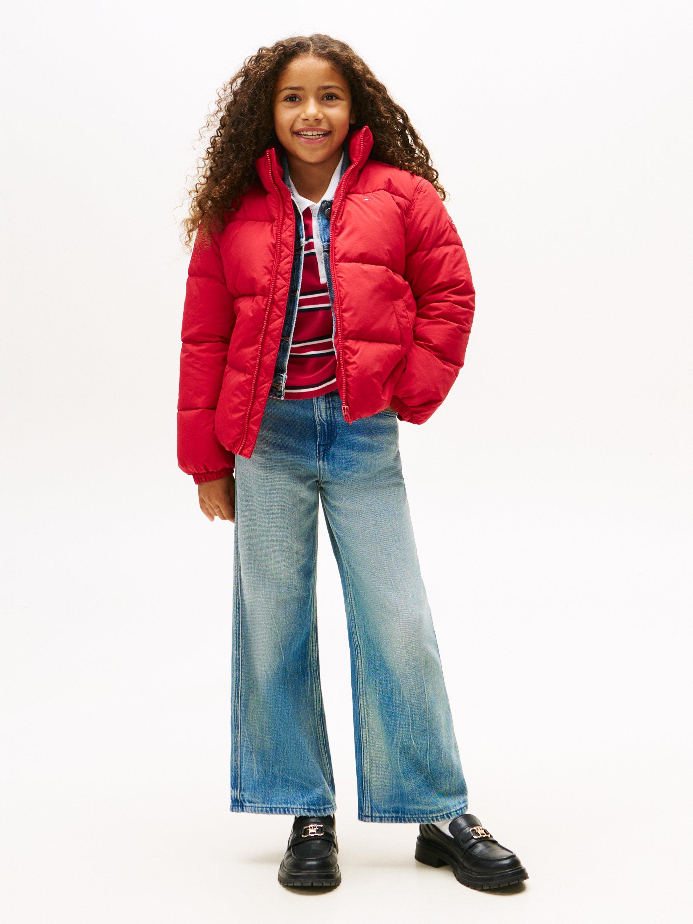 Product image 6 of 7, which shows Tommy Hilfiger Kids' Puffer Jacket, Medium Red, 8 years