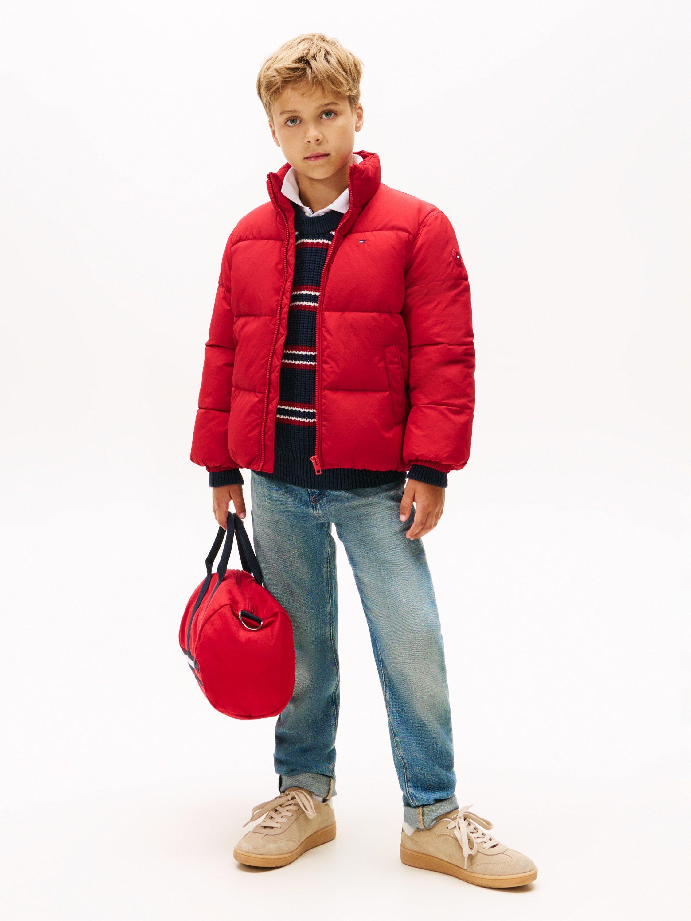 Product image 7 of 7, which shows Tommy Hilfiger Kids' Puffer Jacket, Medium Red, 8 years