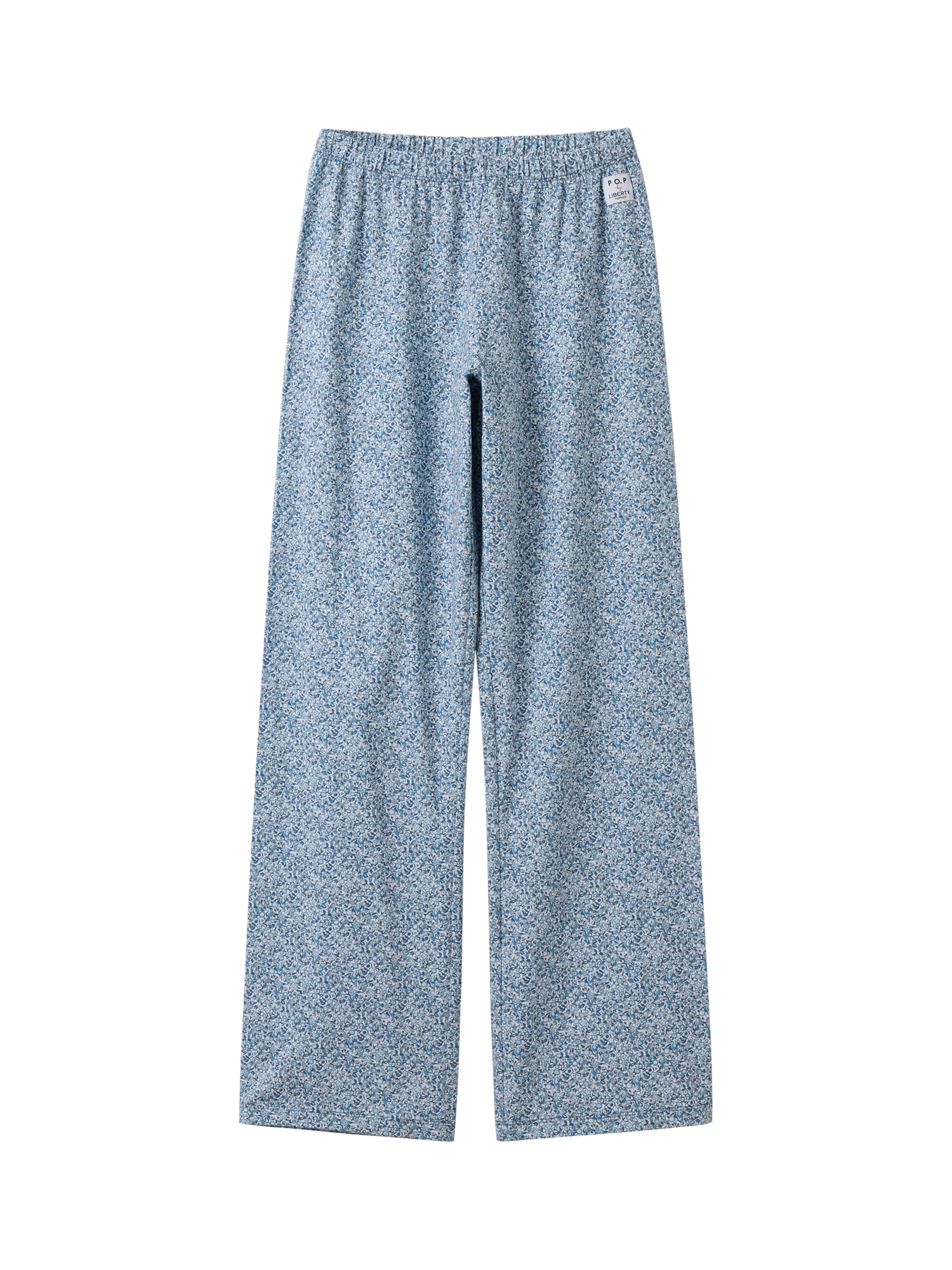 Product image 3 of 6, which shows Polarn O. Pyret x Liberty Floral Print Pyjama Set, Bijou Blue, L