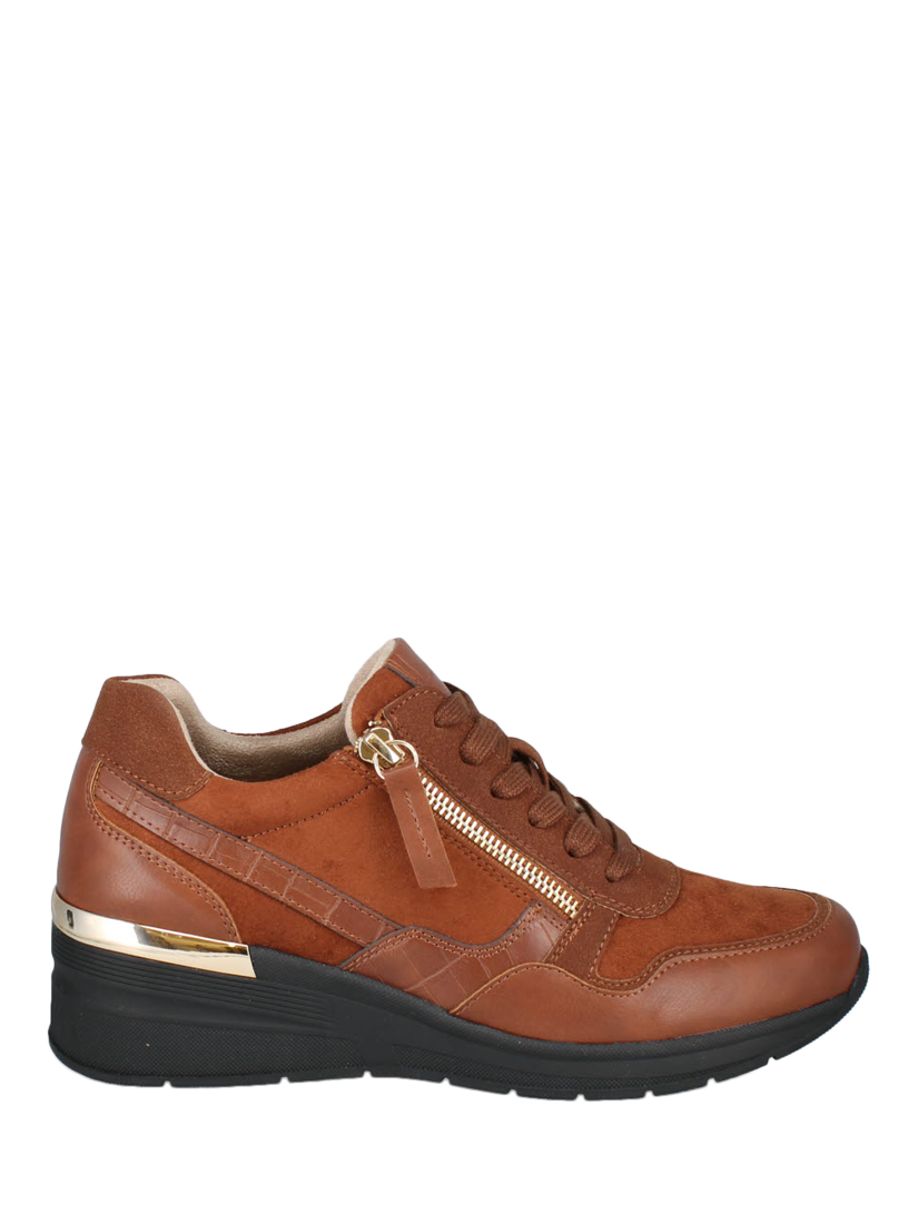 Product image 1 of 4, which shows Joseph Seibel Ella Brandy Lace-Up Vegan Trainers, Brown, 4