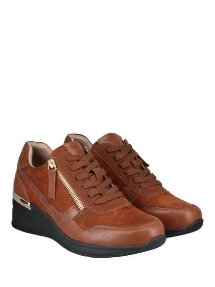 Joseph Seibel Ella Brandy Lace-Up Vegan Trainers - view 2, Brown