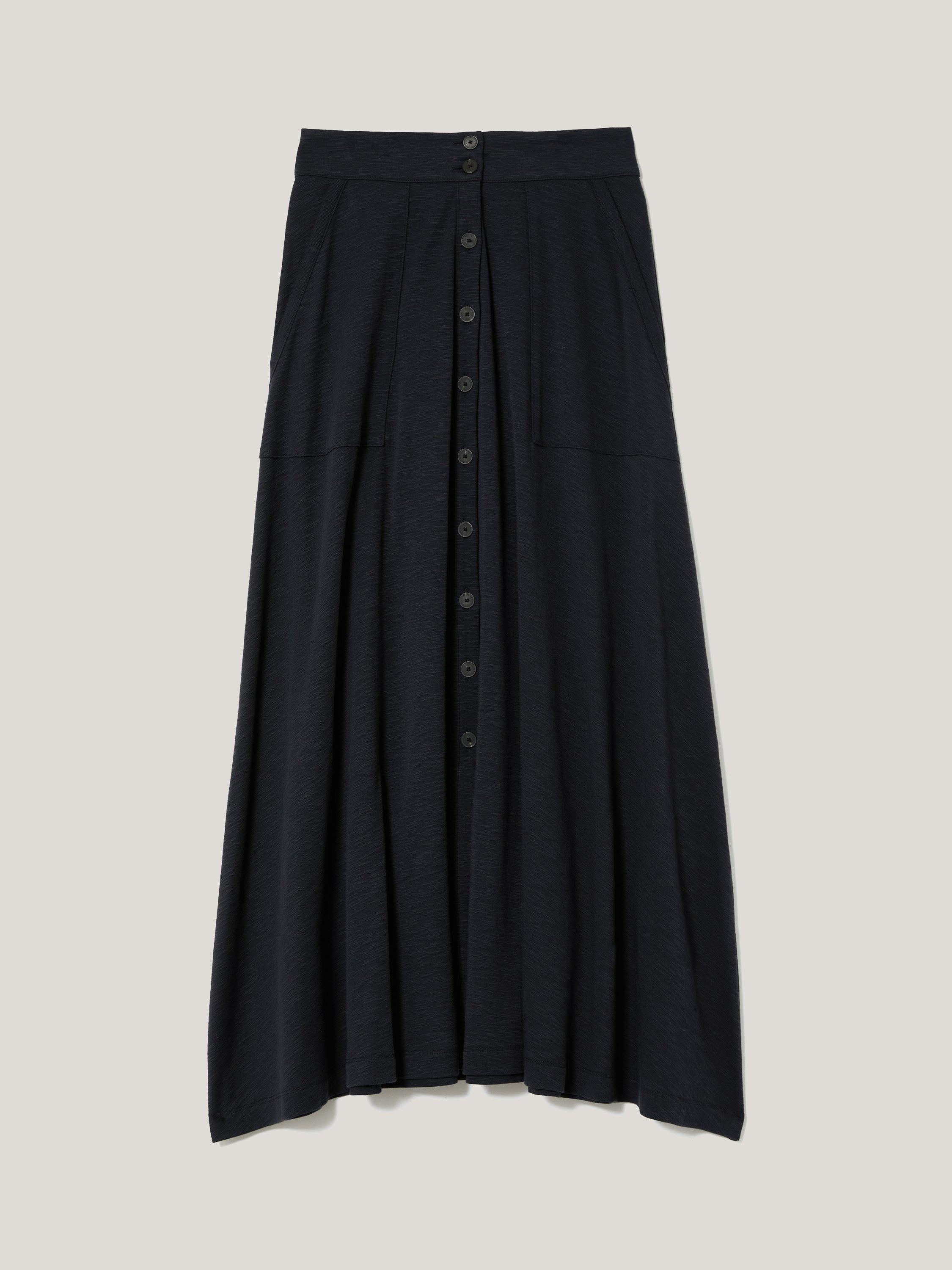 Product image 5 of 6, which shows Jigsaw Button Down Midi Skirt, Navy, M