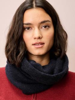 Brora Gauzy Pure Cashmere Snood - view 2, Midnight