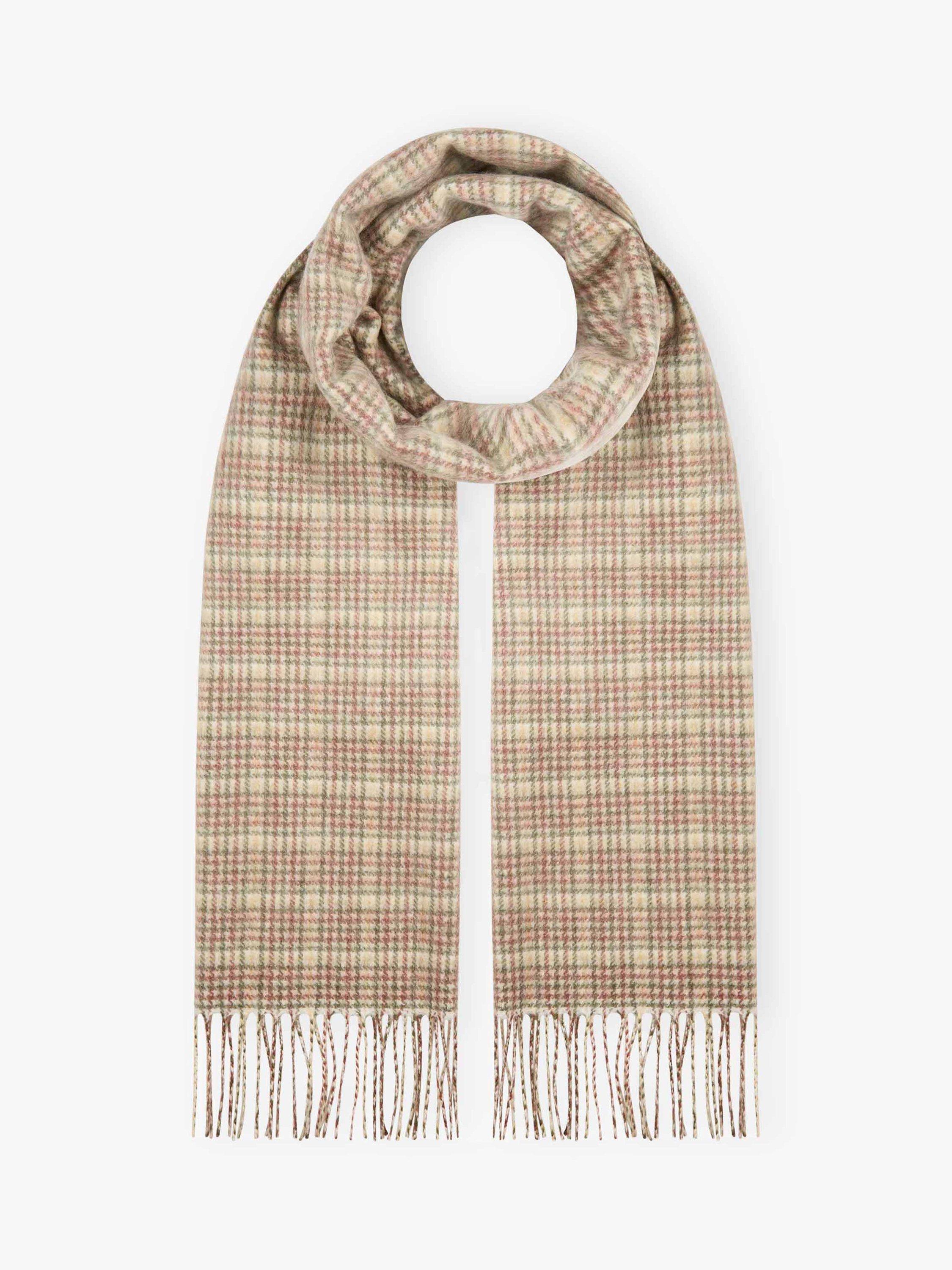 Product image 1 of 2, which shows Brora Plaid Check Pure Cashmere Scarf, Walnut, One Size