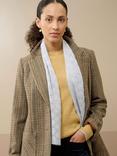 Brora Pointelle Knit Pure Cashmere Scarf, Pearl