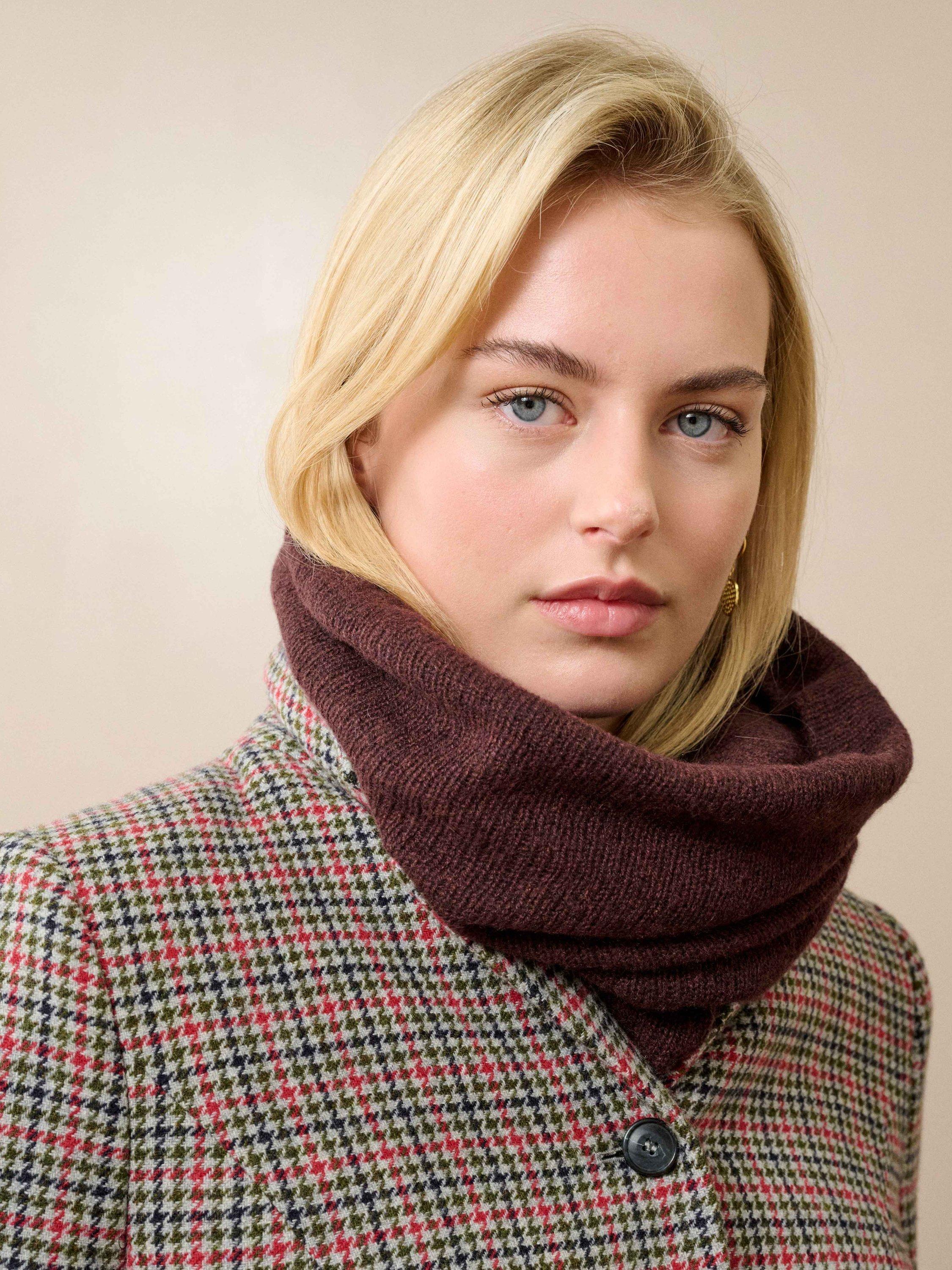 Product image 2 of 2, which shows Brora Gauzy Pure Cashmere Snood, Malt, One Size