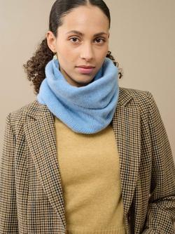 Brora Gauzy Pure Cashmere Snood - view 2, Wedgewood