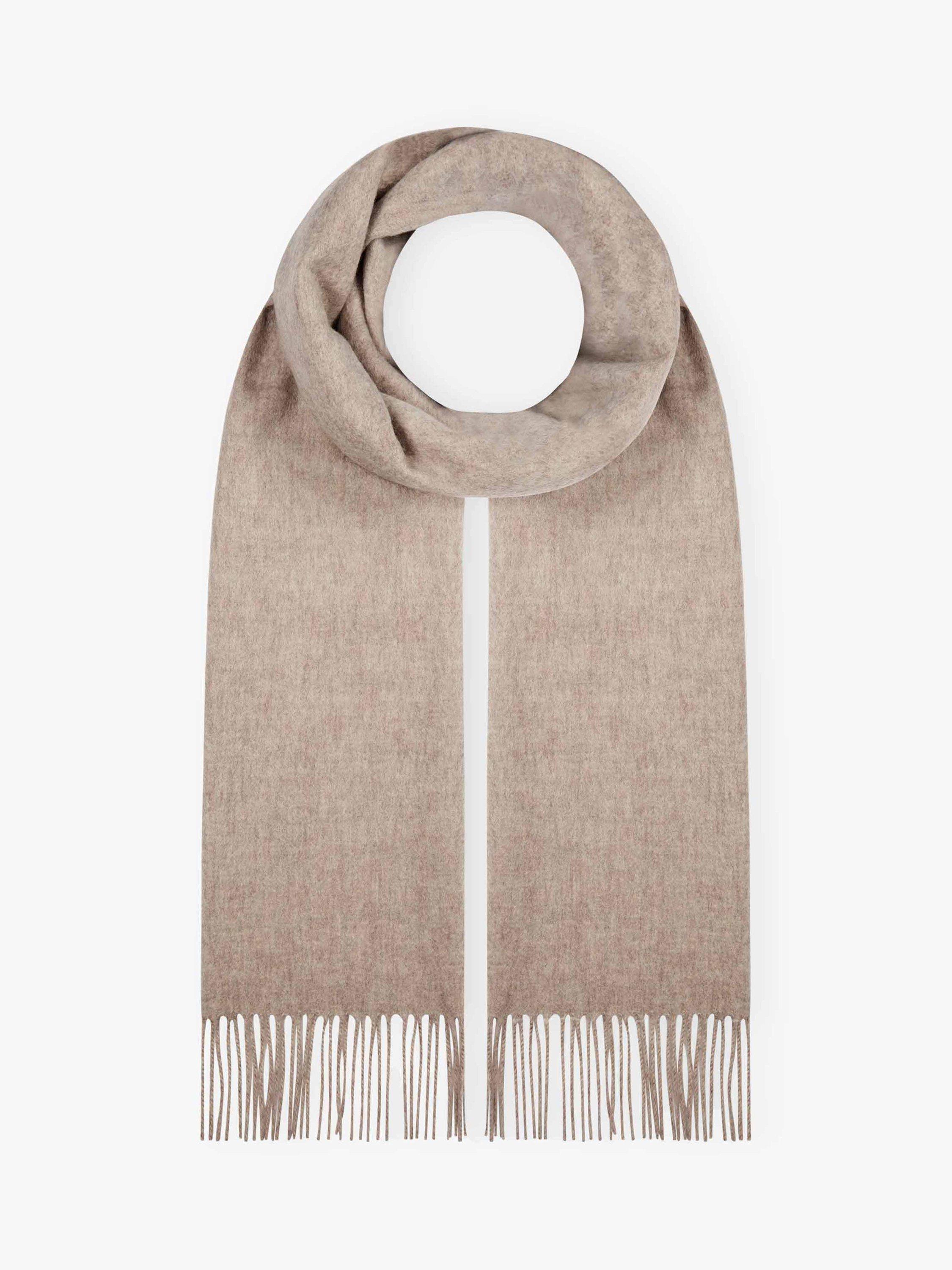 Product image 1 of 2, which shows Brora Fringed Pure Cashmere Scarf, Ash, One Size