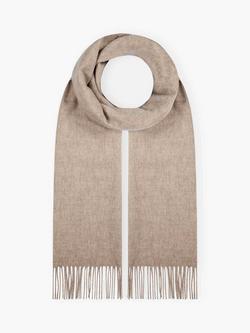 Brora Fringed Pure Cashmere Scarf, Ash, Ash