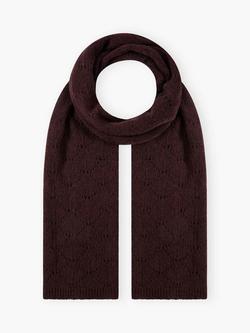 Brora Pointelle Knit Pure Cashmere Scarf, Malt