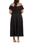 FASHION SZN Plus Size Short Sleeve Bardot Neck Midi Dress