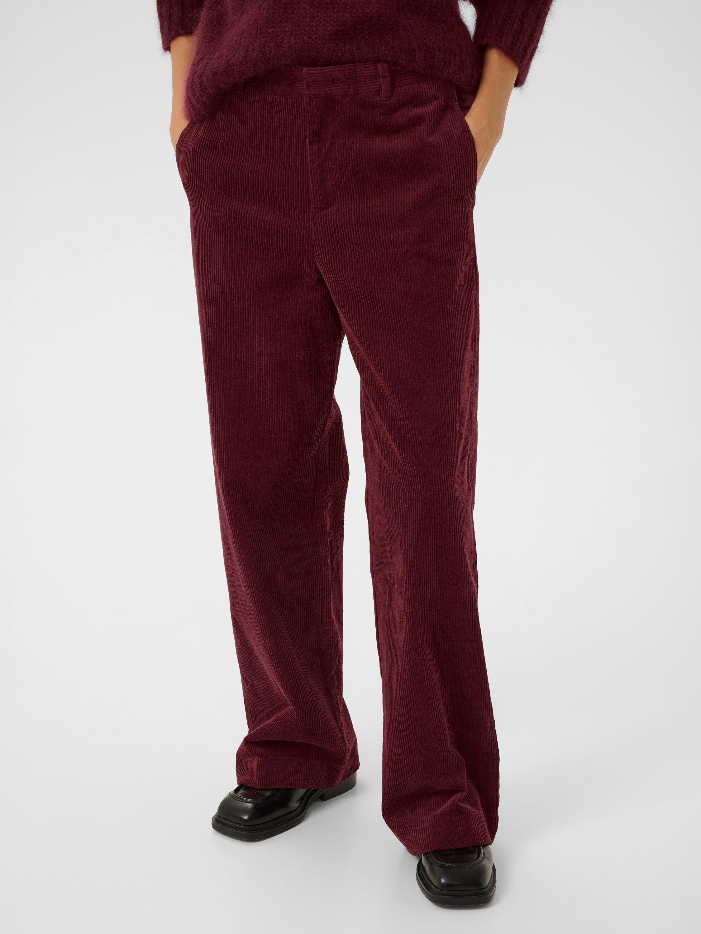 Product image 1 of 6, which shows Part Two Clarisse Corduroy Trousers, Tawny Port, 18