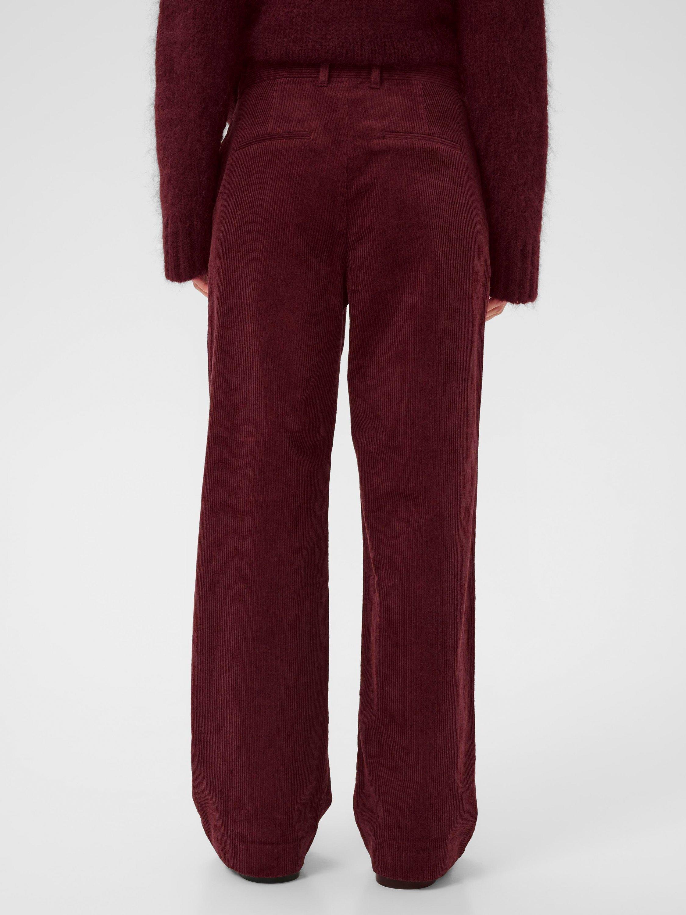 Product image 2 of 6, which shows Part Two Clarisse Corduroy Trousers, Tawny Port, 18