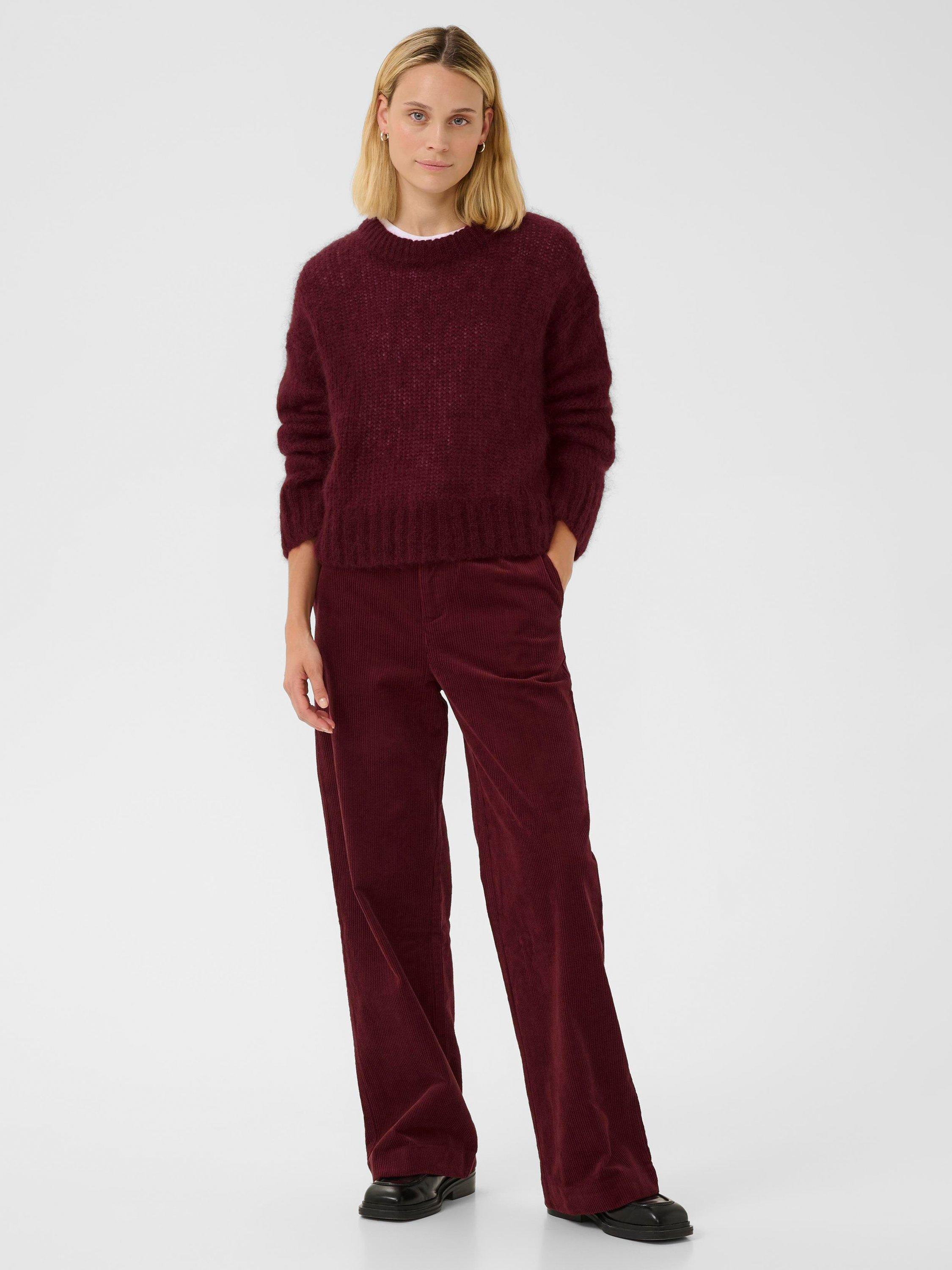 Product image 3 of 6, which shows Part Two Clarisse Corduroy Trousers, Tawny Port, 18