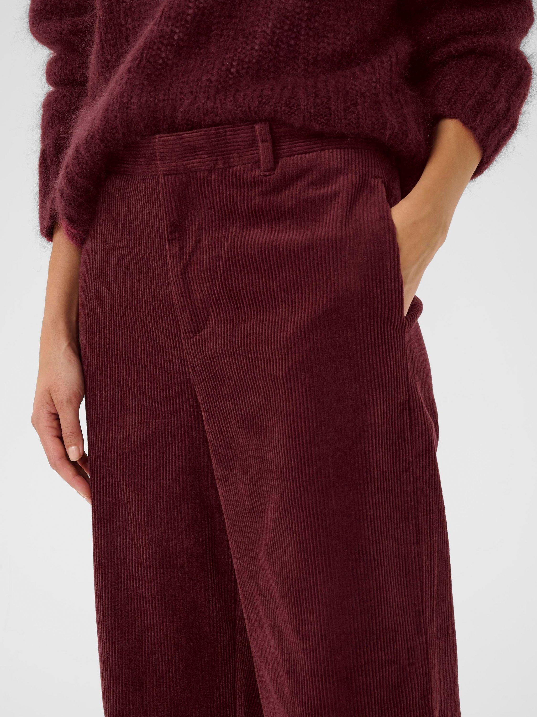 Product image 4 of 6, which shows Part Two Clarisse Corduroy Trousers, Tawny Port, 18