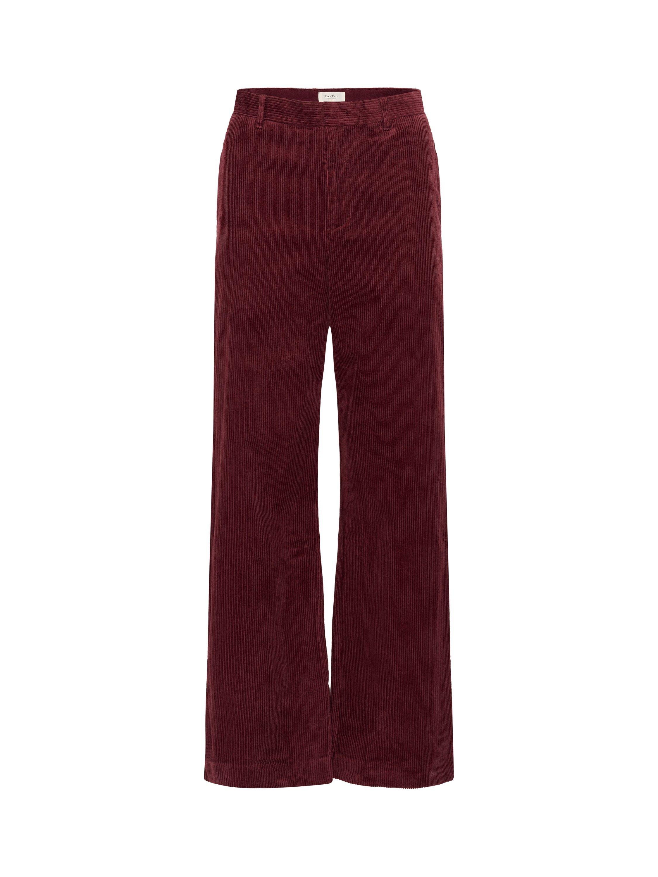 Product image 5 of 6, which shows Part Two Clarisse Corduroy Trousers, Tawny Port, 18