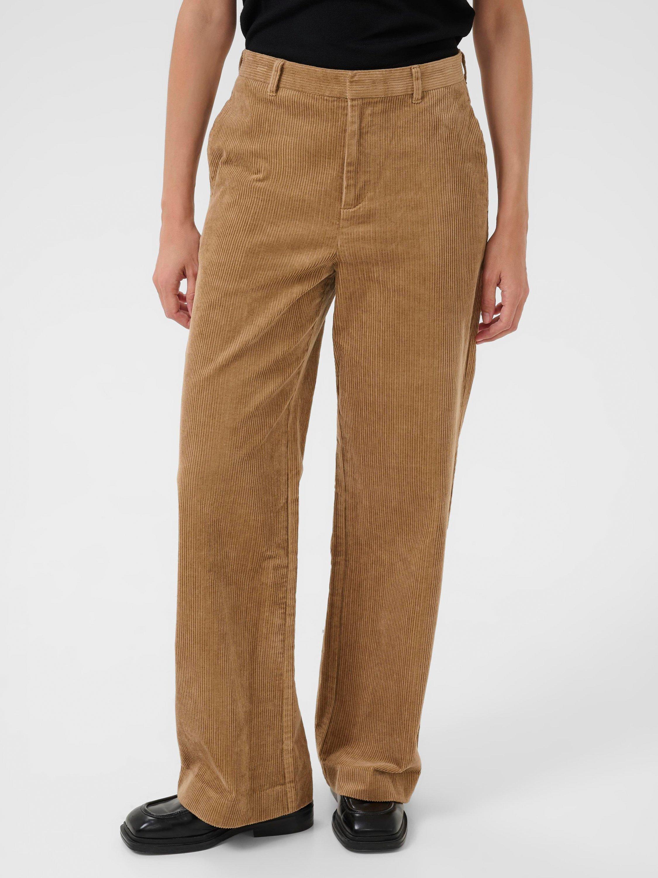 Product image 1 of 6, which shows Part Two Clarisse Straight Corduroy Trousers, Tiger's Eye, 8