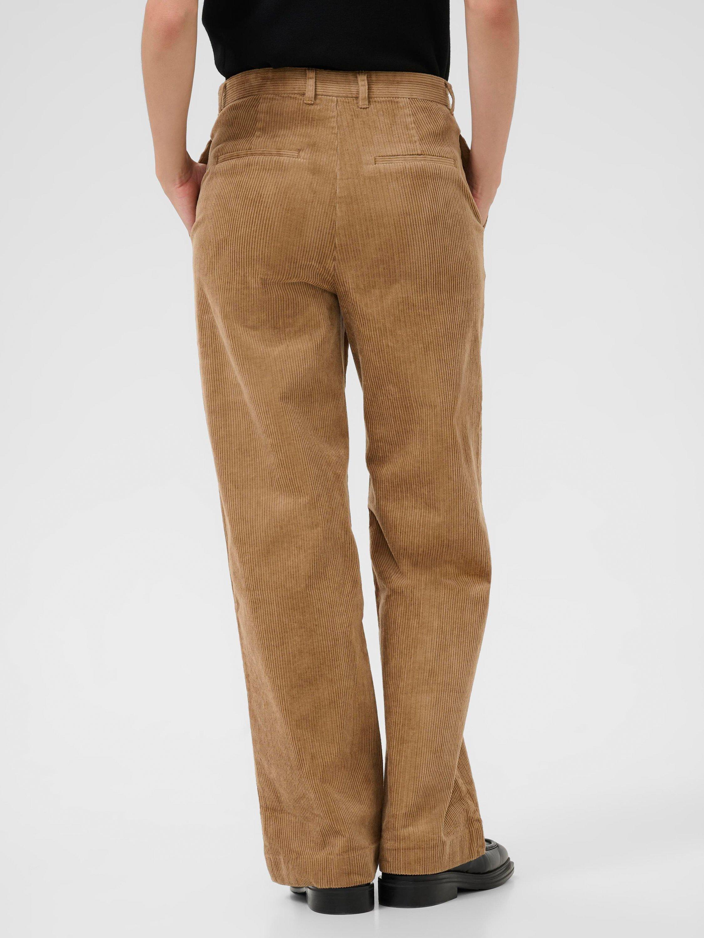Product image 2 of 6, which shows Part Two Clarisse Straight Corduroy Trousers, Tiger's Eye, 8