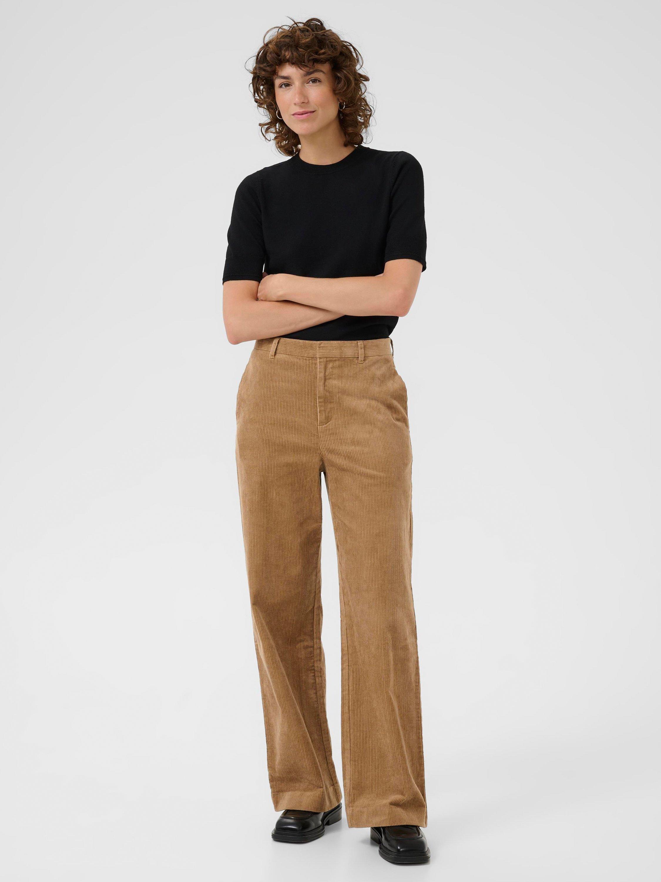 Product image 3 of 6, which shows Part Two Clarisse Straight Corduroy Trousers, Tiger's Eye, 8