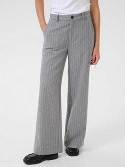 Part Two Ninnes Pinstripe Wool Blend Trousers, Mid Grey, Mid Grey