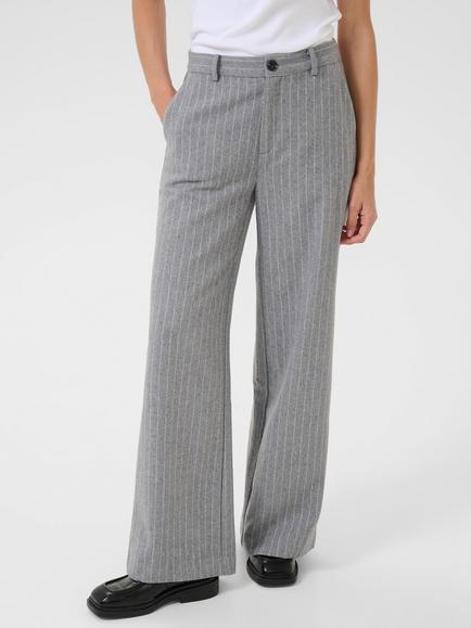 Part Two Ninnes Pinstripe Wool Blend Trousers, Mid Grey, Mid Grey