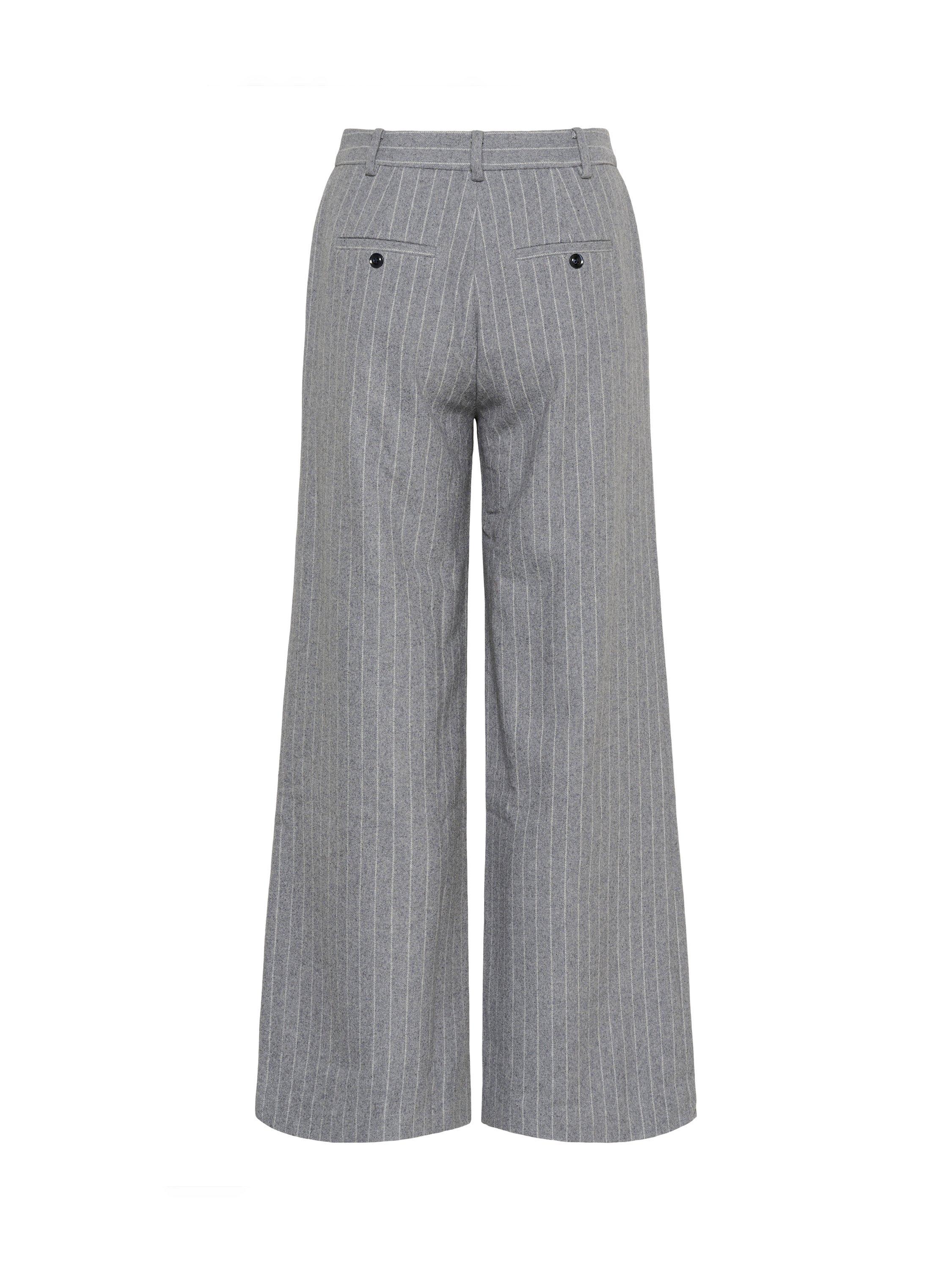 Product image 6 of 6, which shows Part Two Ninnes Pinstripe Wool Blend Trousers, Mid Grey, 8