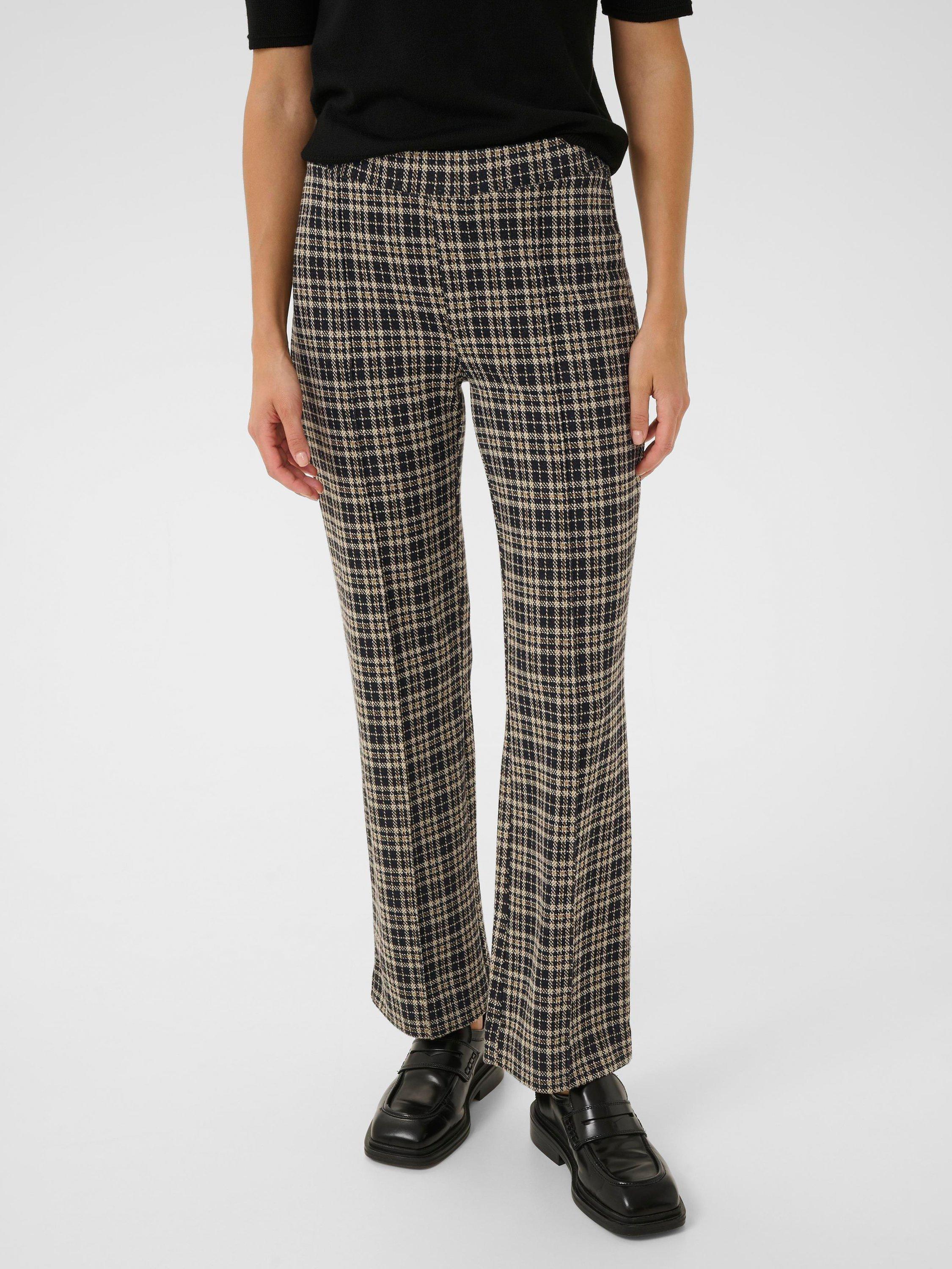 Product image 1 of 6, which shows Part Two Pontas Check Tailored Trousers, Dark Navy/Multi, 8