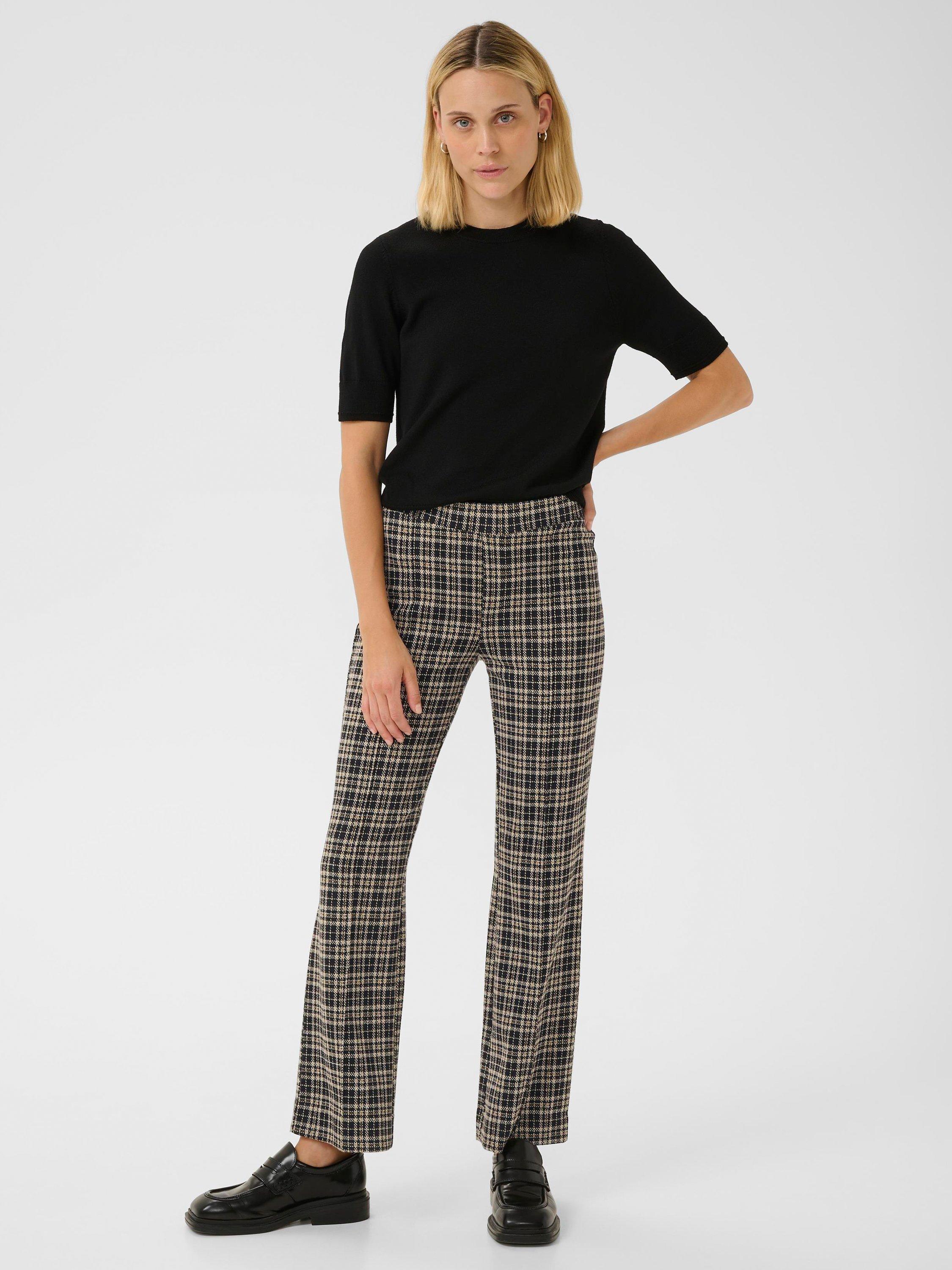 Product image 3 of 6, which shows Part Two Pontas Check Tailored Trousers, Dark Navy/Multi, 8