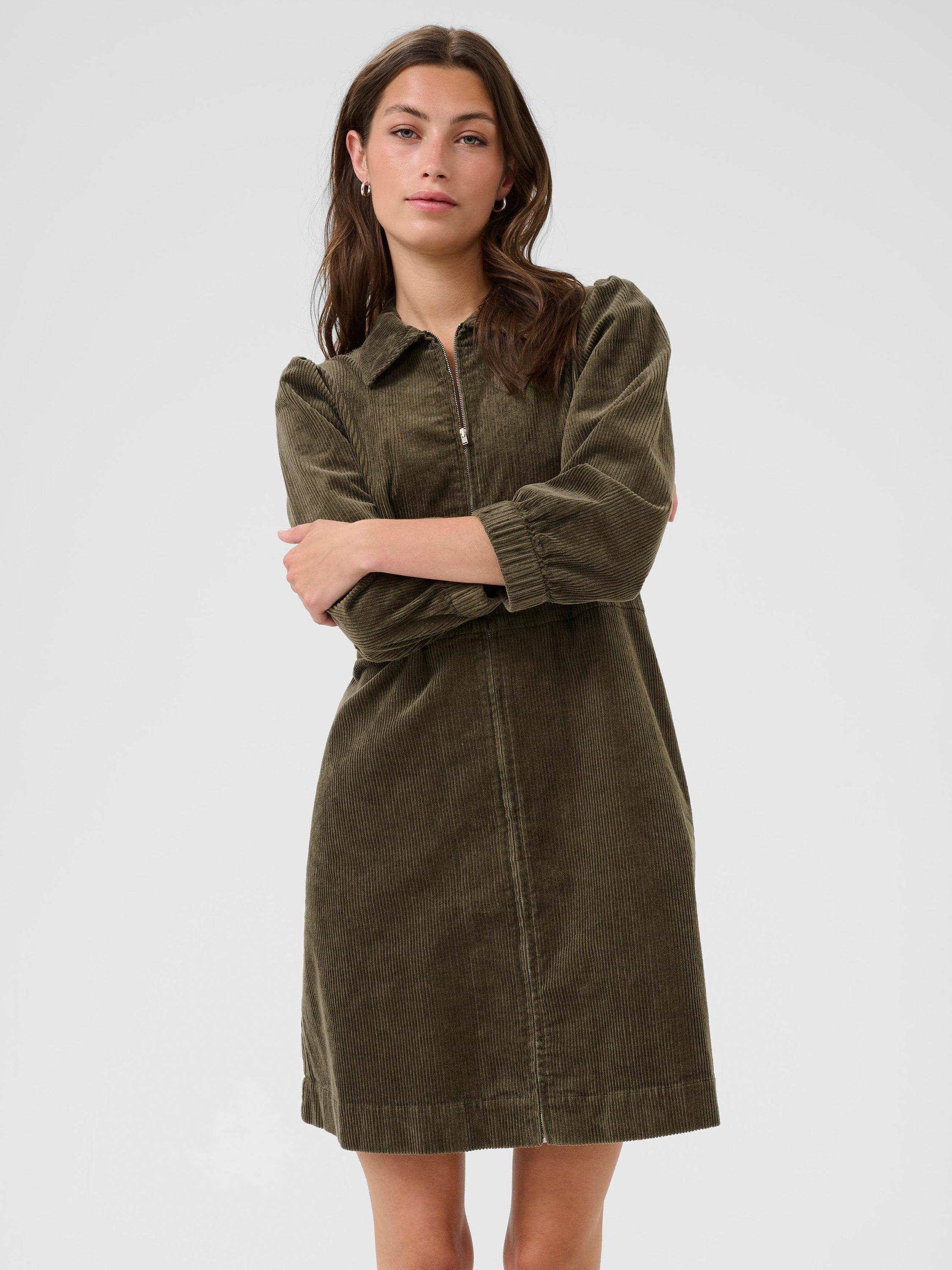 Product image 1 of 6, which shows Part Two Eyvor Corduroy Mini Dress, Tarmac, 8