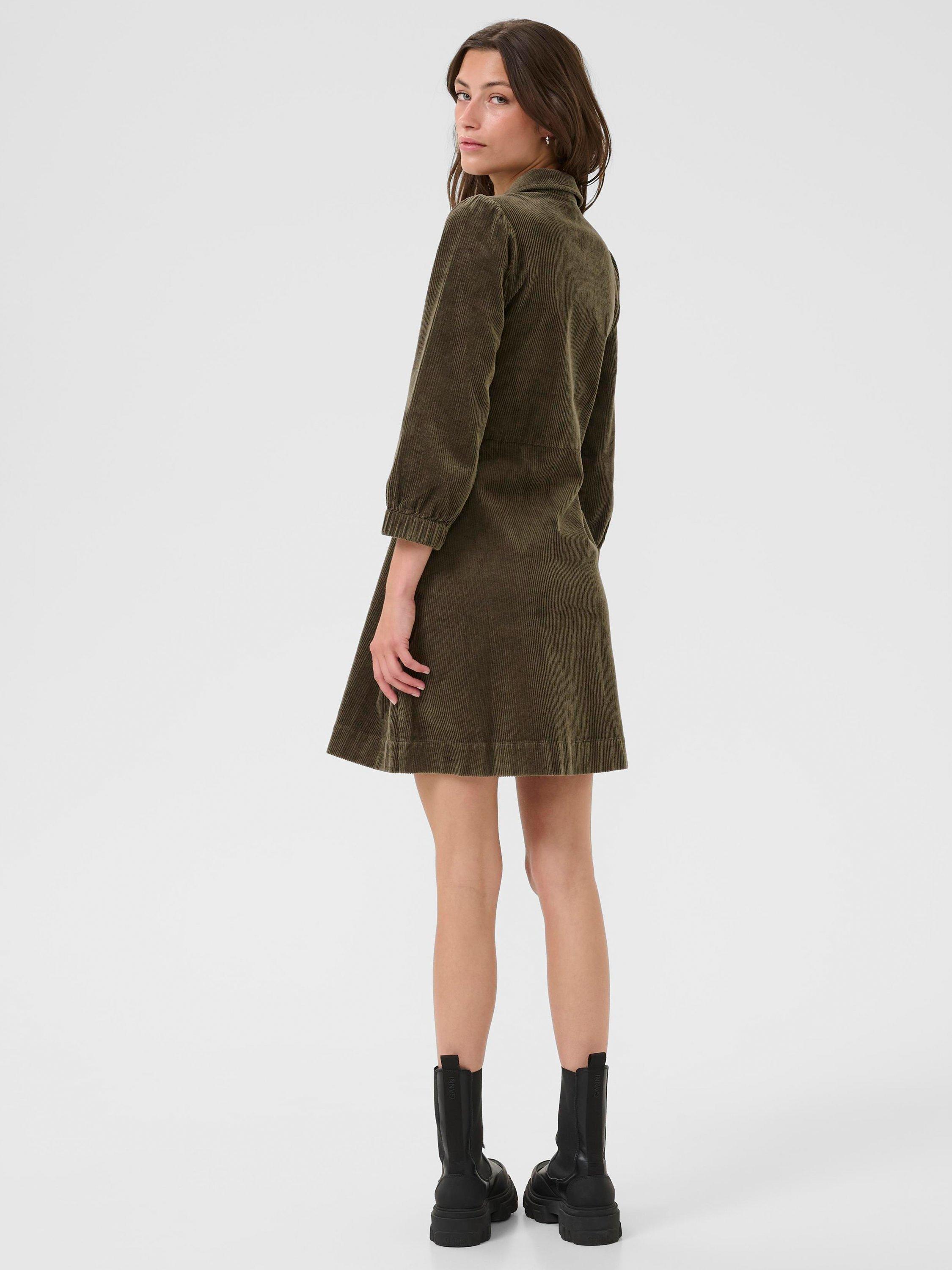 Product image 2 of 6, which shows Part Two Eyvor Corduroy Mini Dress, Tarmac, 8