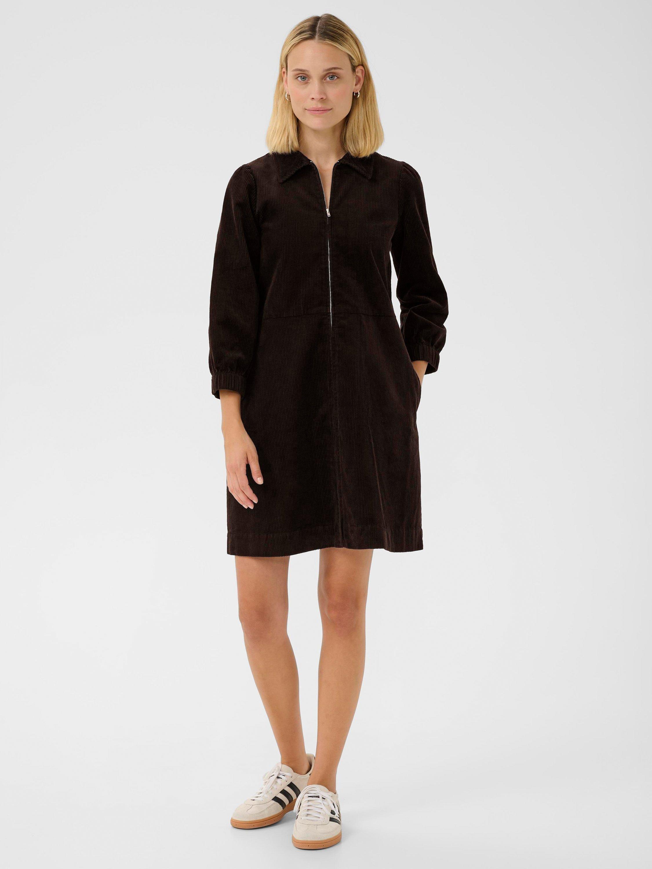 Product image 3 of 6, which shows Part Two Eyvor Corduroy Mini Dress, Ganache, 8