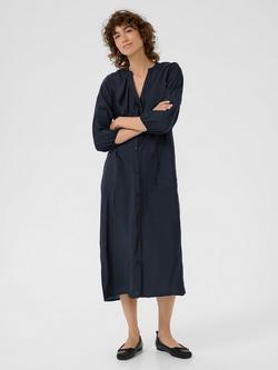 Part Two Sayoko Ruffle Midi Dress, Dark Navy, Dark Navy