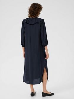 Part Two Sayoko Ruffle Midi Dress, Dark Navy - view 2, Dark Navy