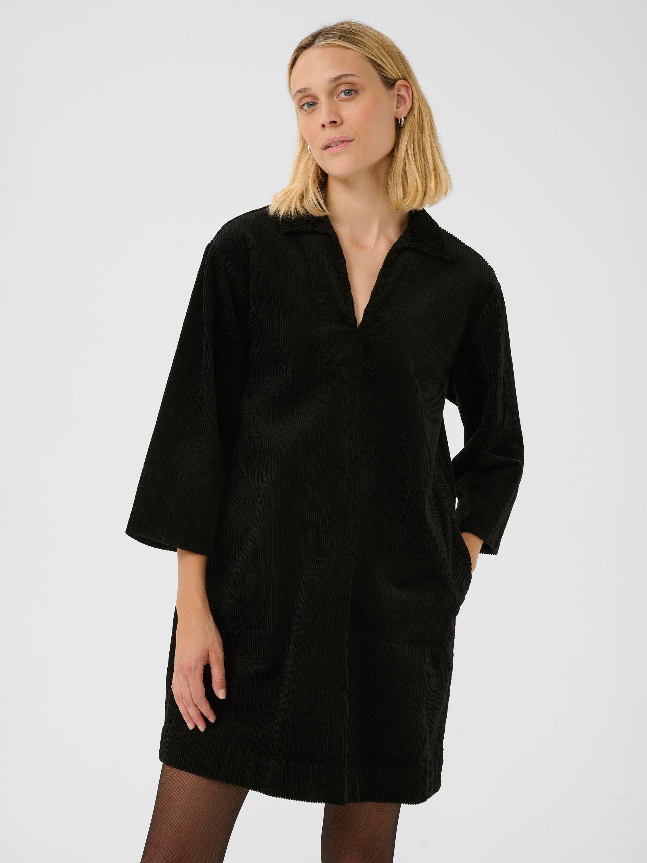 Product image 1 of 6, which shows Part Two Sharri V-Neck Dress, Black, 8