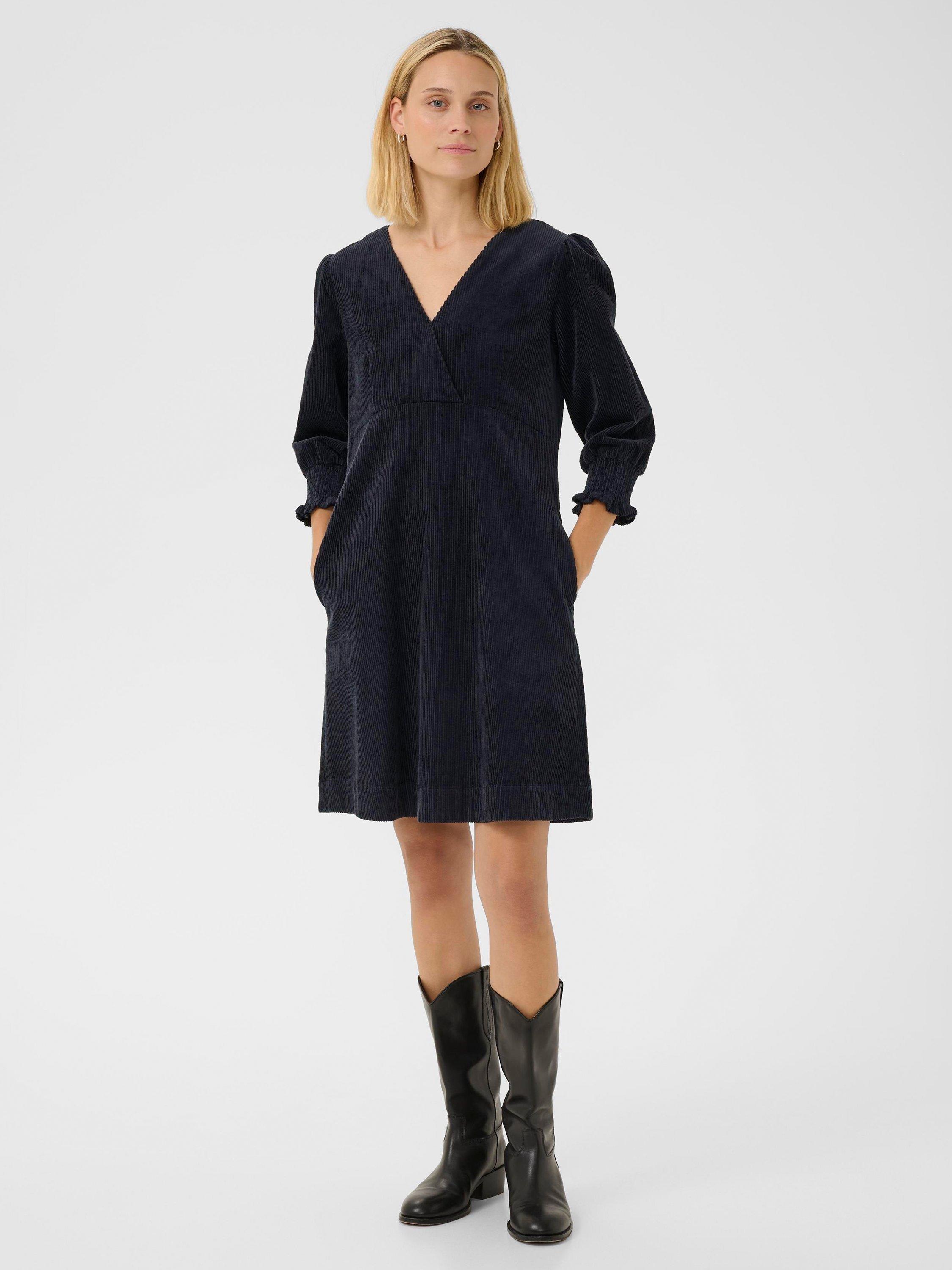 Product image 3 of 6, which shows Part Two Shaulii Wrap Neck Dress, Dark Navy, 8
