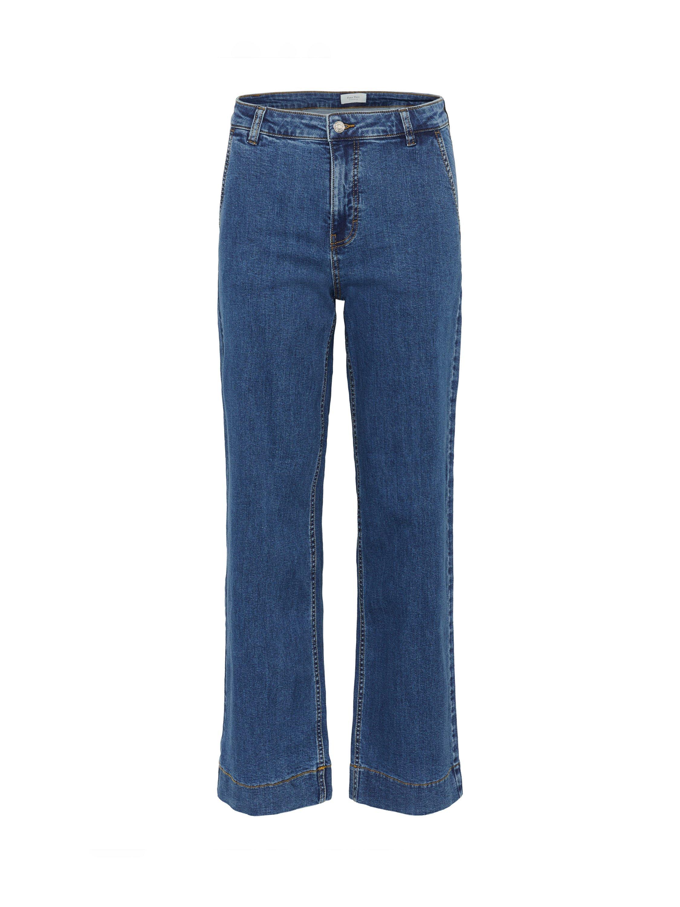 Product image 5 of 6, which shows Part Two Barba High Waist Straight Jeans, Mid Blue, 27R