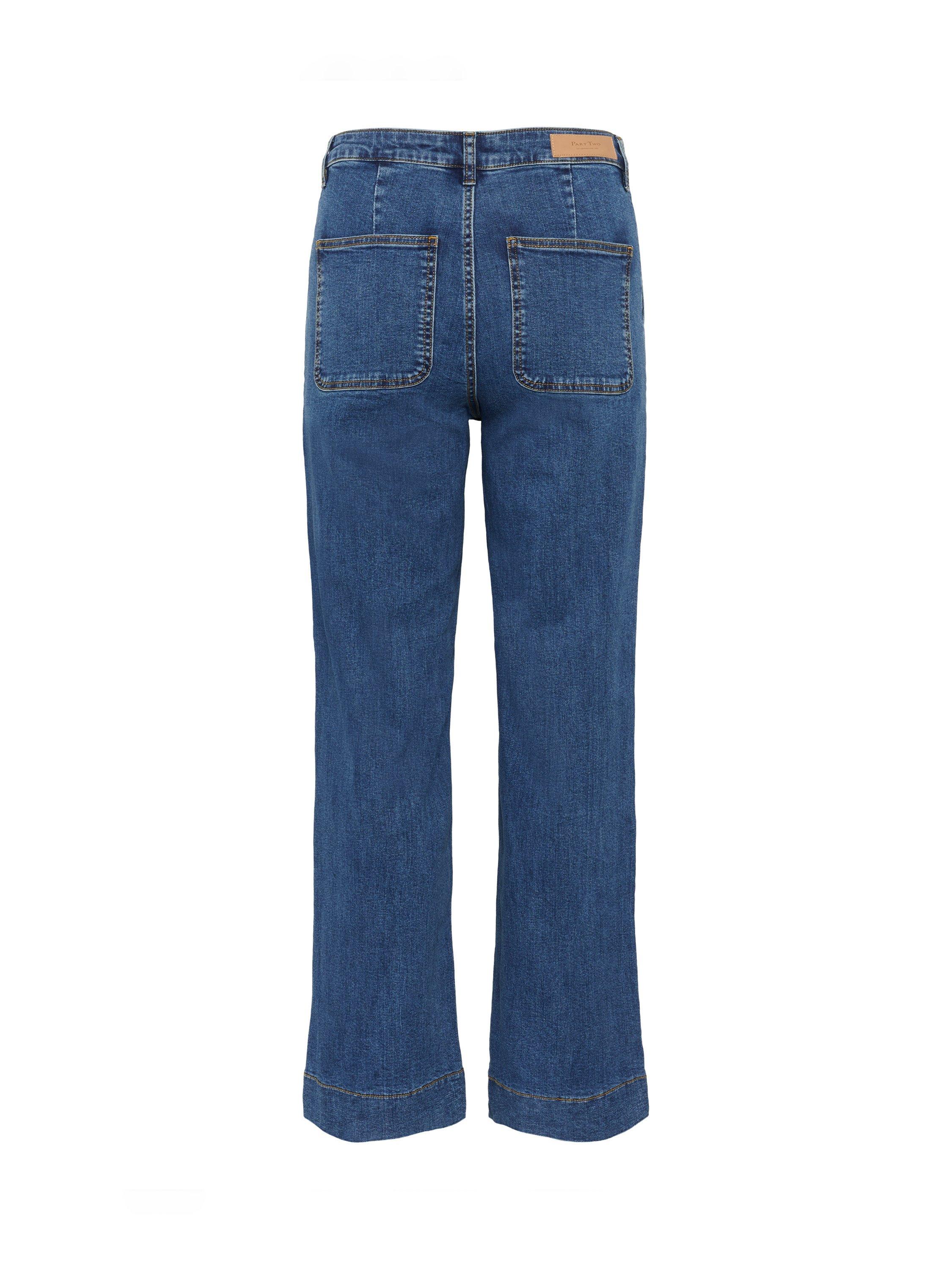 Product image 6 of 6, which shows Part Two Barba High Waist Straight Jeans, Mid Blue, 27R