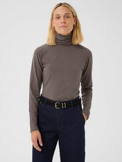 Part Two Efinas Long Sleeve Roll Neck T-shirt, Mid Grey