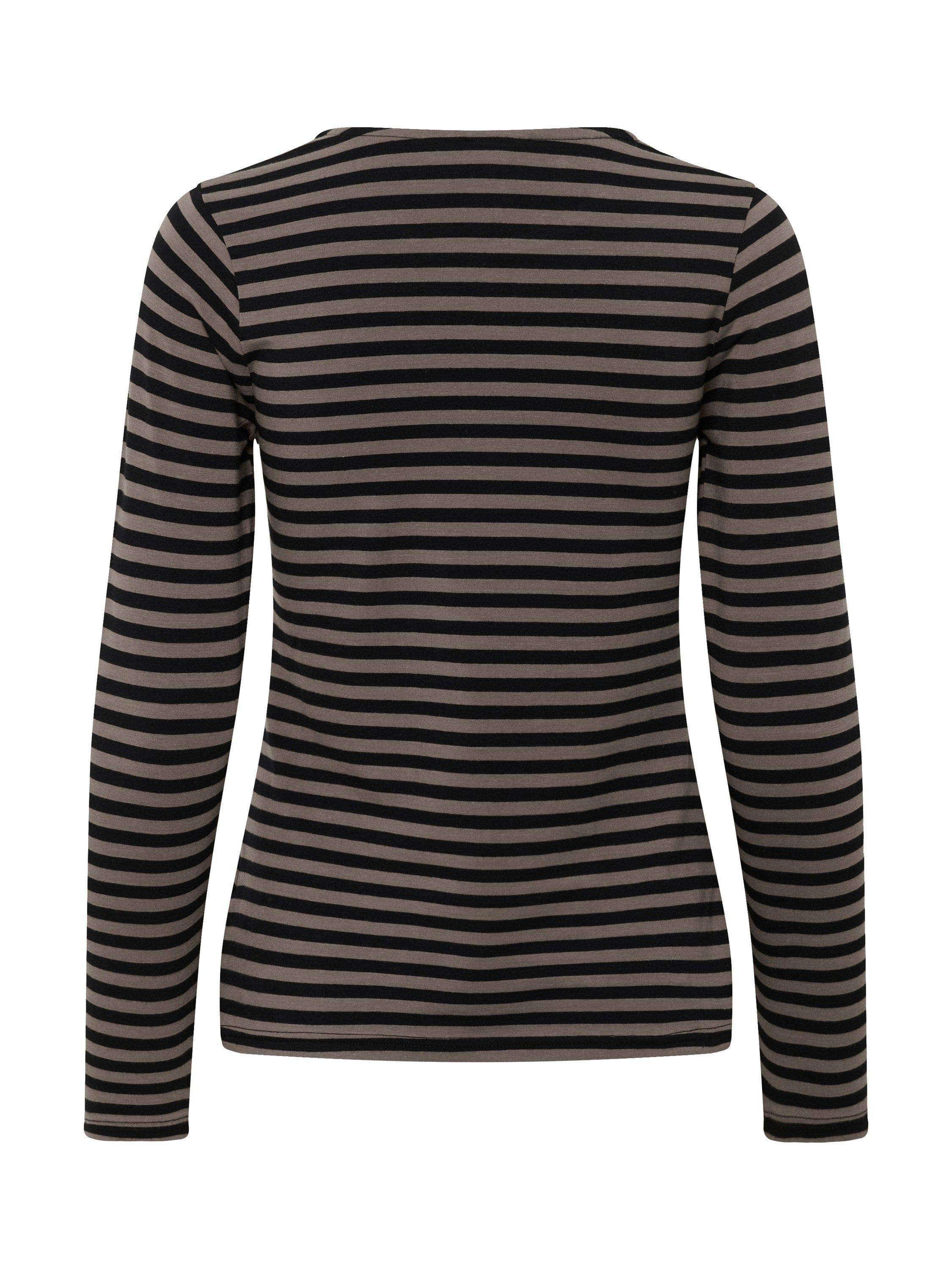 Product image 6 of 6, which shows Part Two Nemajas Stripe Long Sleeve Top, Brown/Multi, XS